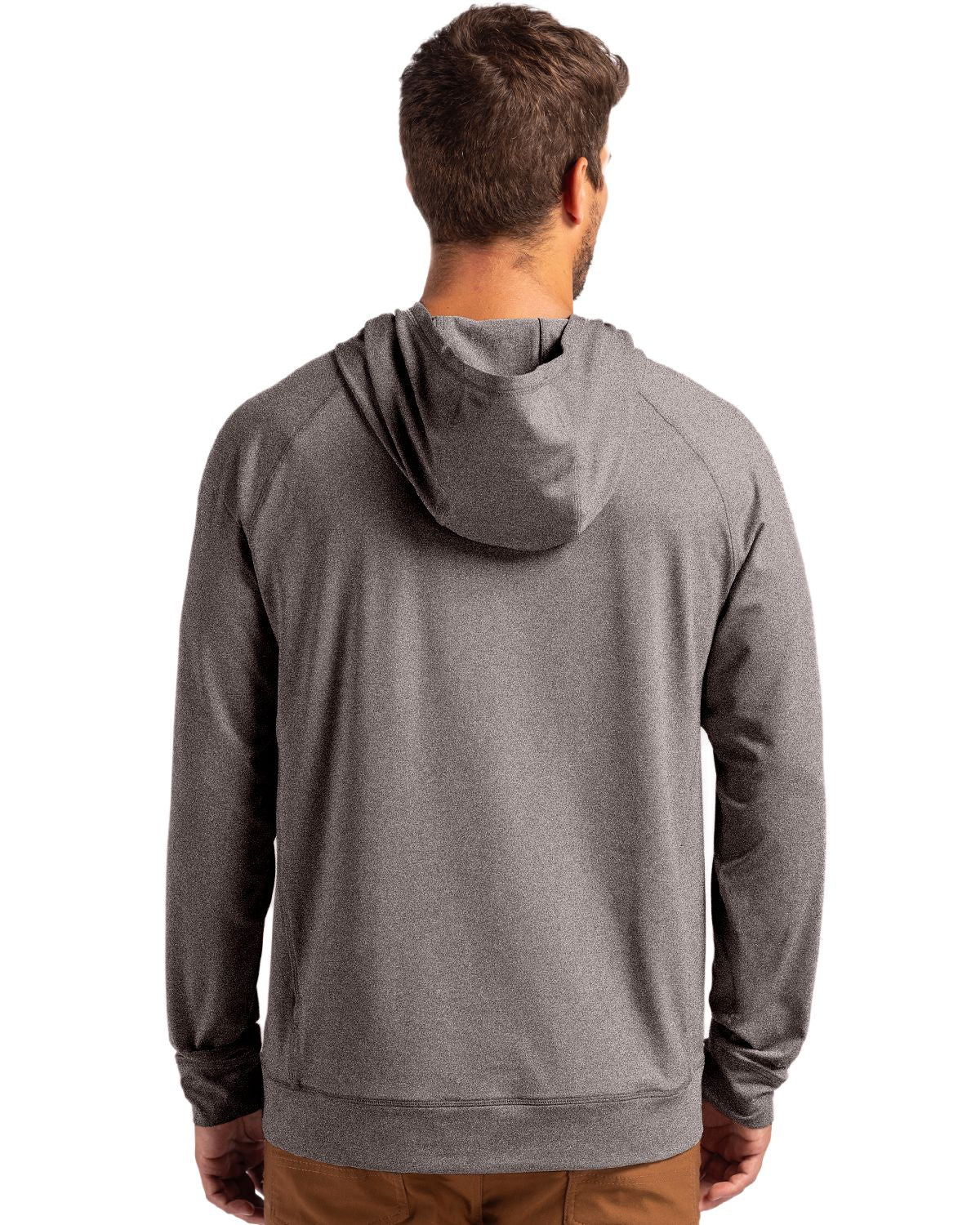 Cutter & Buck Adapt Recycled Soft Knit Stretch Mens Heathered Hooded Pullover