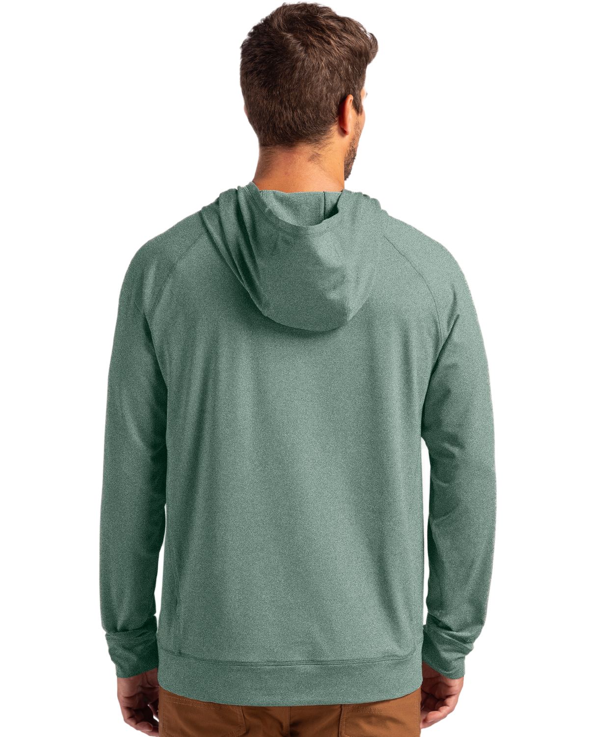 Cutter & Buck Adapt Recycled Soft Knit Stretch Mens Heathered Hooded Pullover
