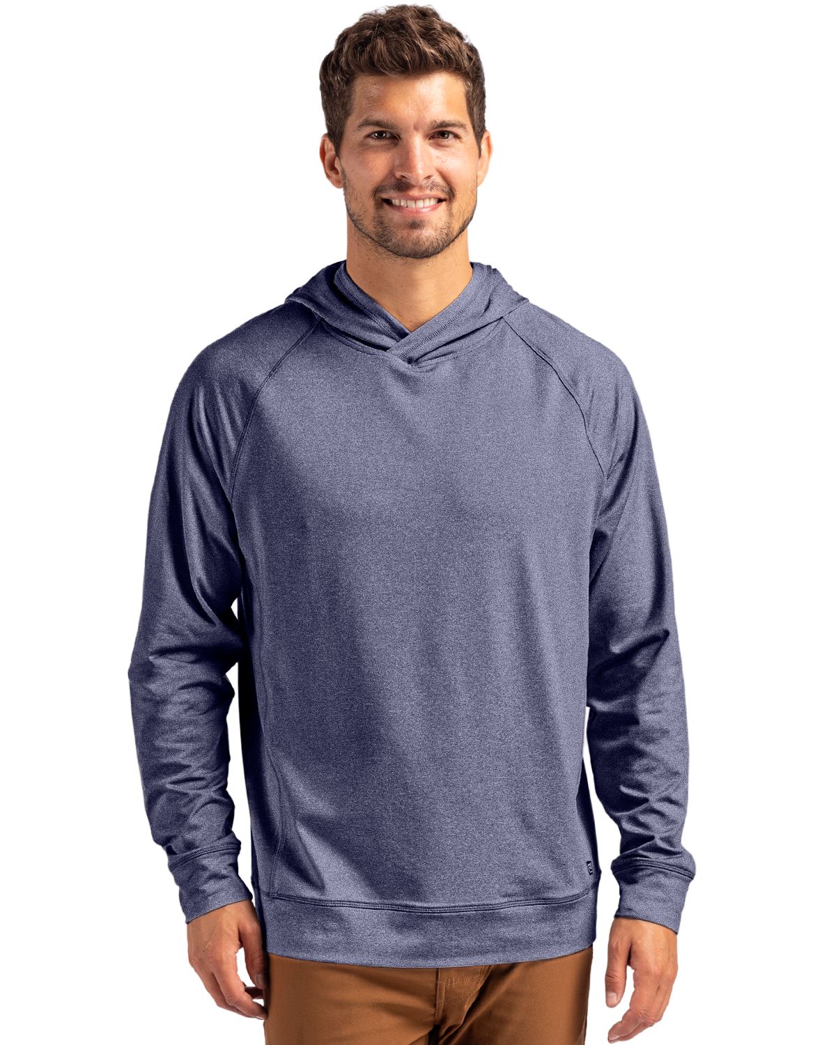 Cutter & Buck Adapt Recycled Soft Knit Stretch Mens Heathered Hooded Pullover