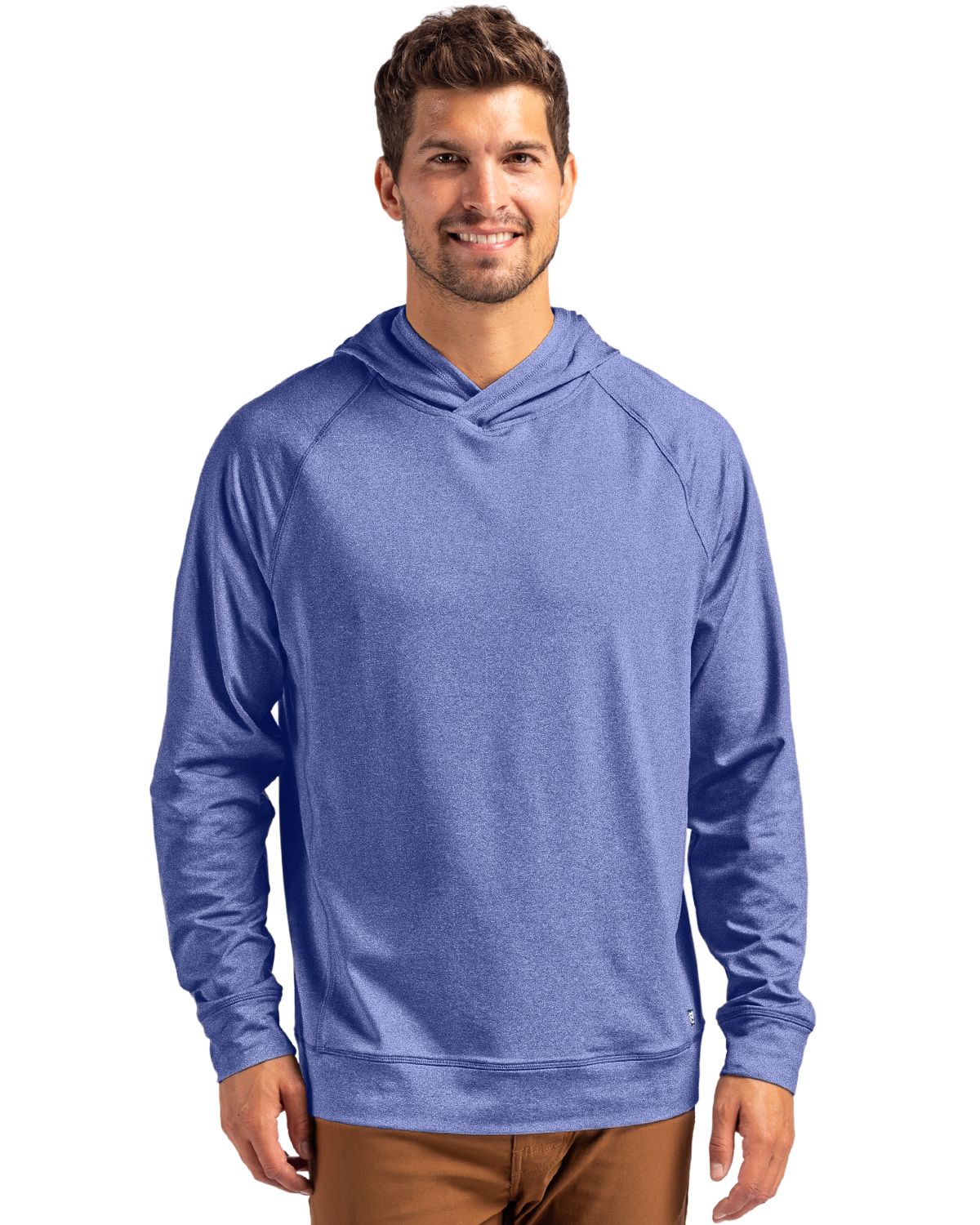 Cutter & Buck Adapt Recycled Soft Knit Stretch Mens Heathered Hooded Pullover