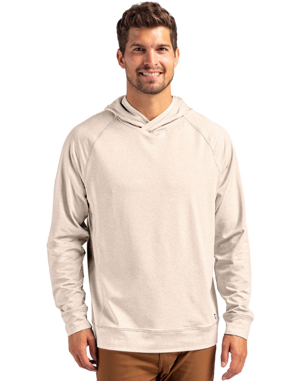Cutter & Buck Adapt Recycled Soft Knit Stretch Mens Heathered Hooded Pullover