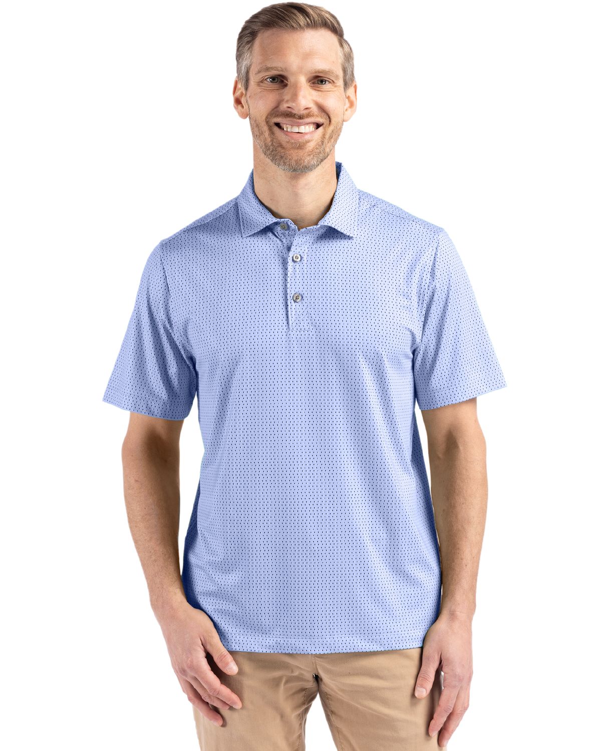 Cutter & Buck Pike Recycled Shadow Check Print Mens Polo