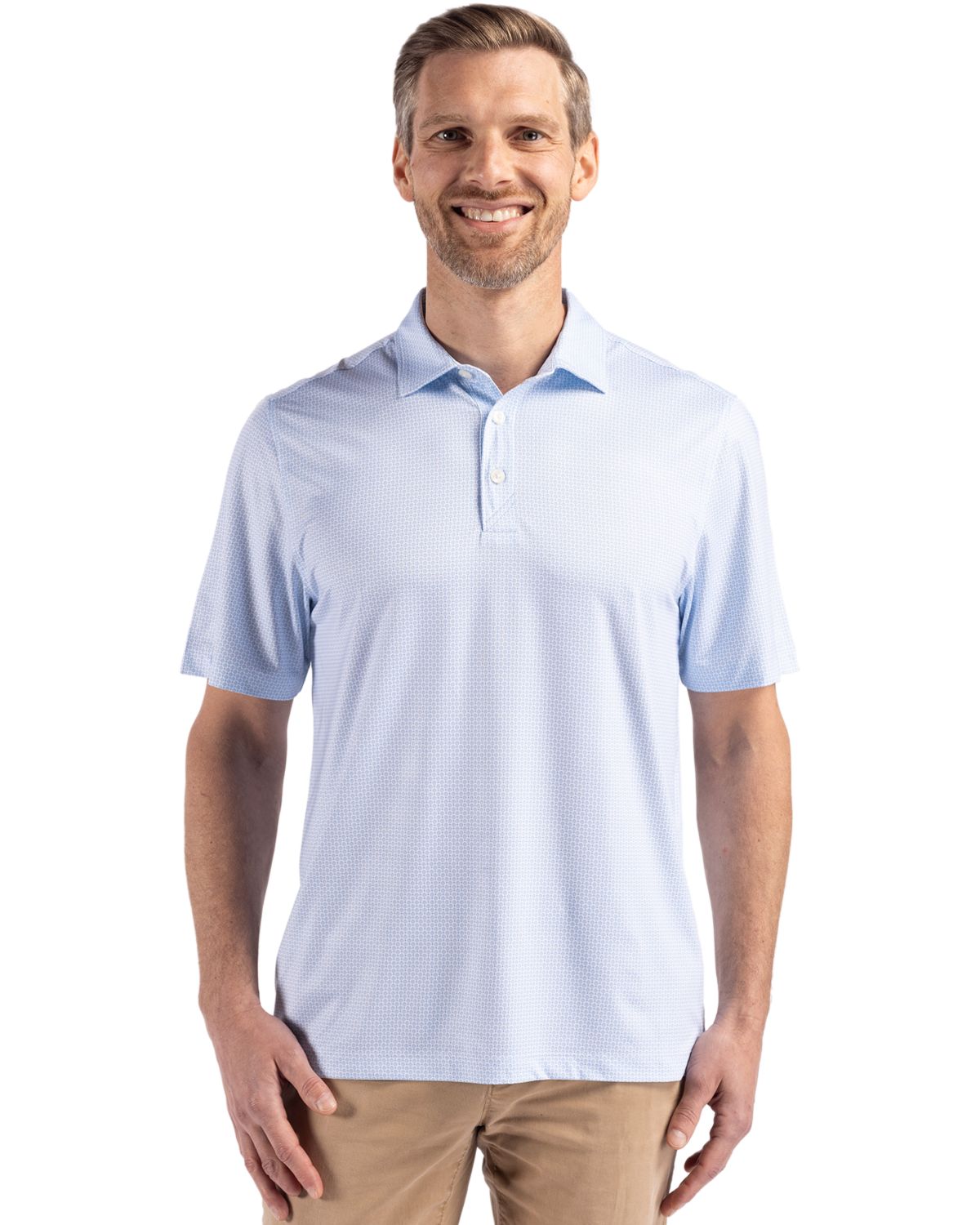 Cutter & Buck Pike Recycled Diamond Dot Print Mens Polo
