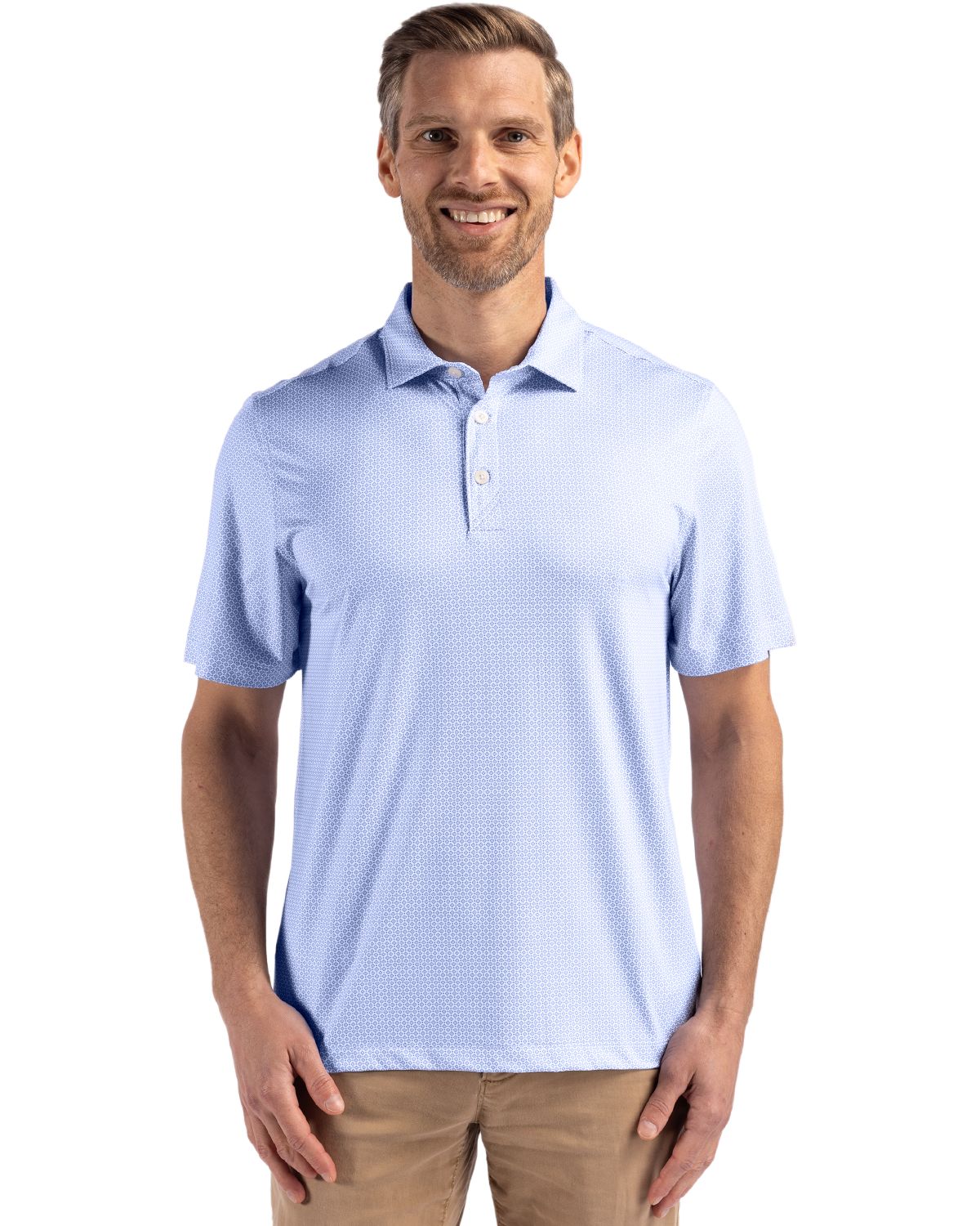 Cutter & Buck Pike Recycled Diamond Dot Print Mens Polo