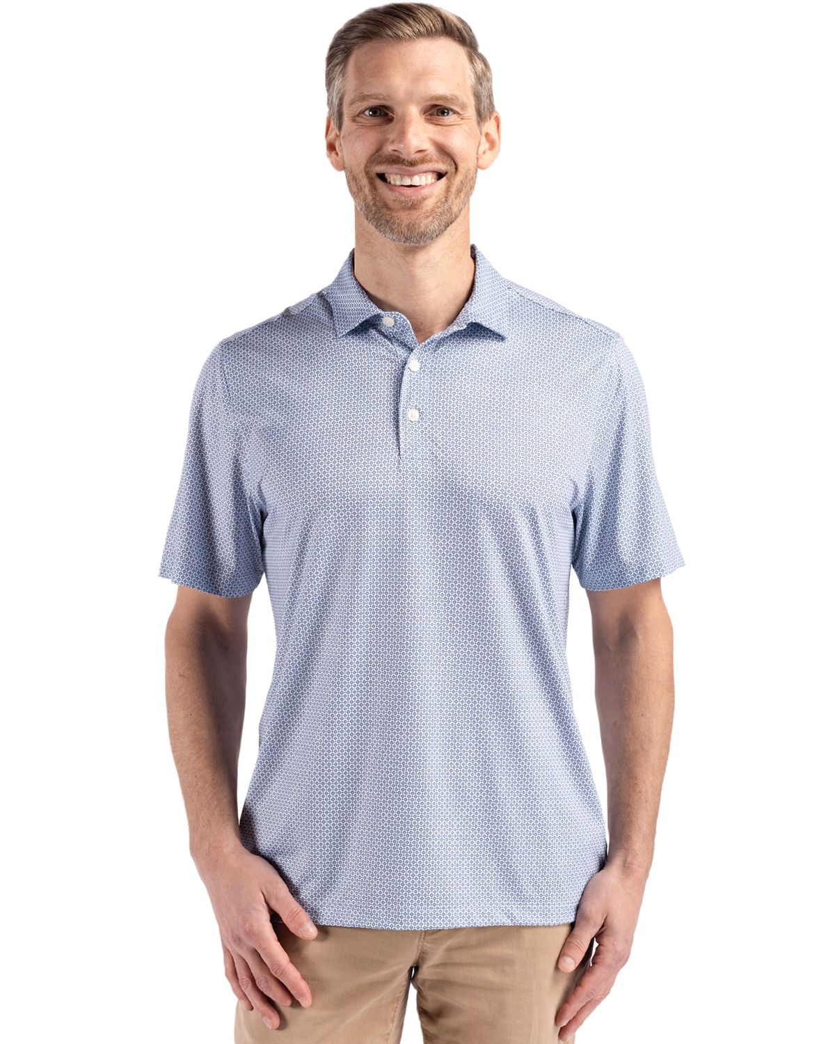 Cutter & Buck Pike Recycled Diamond Dot Print Mens Big & Tall Polo