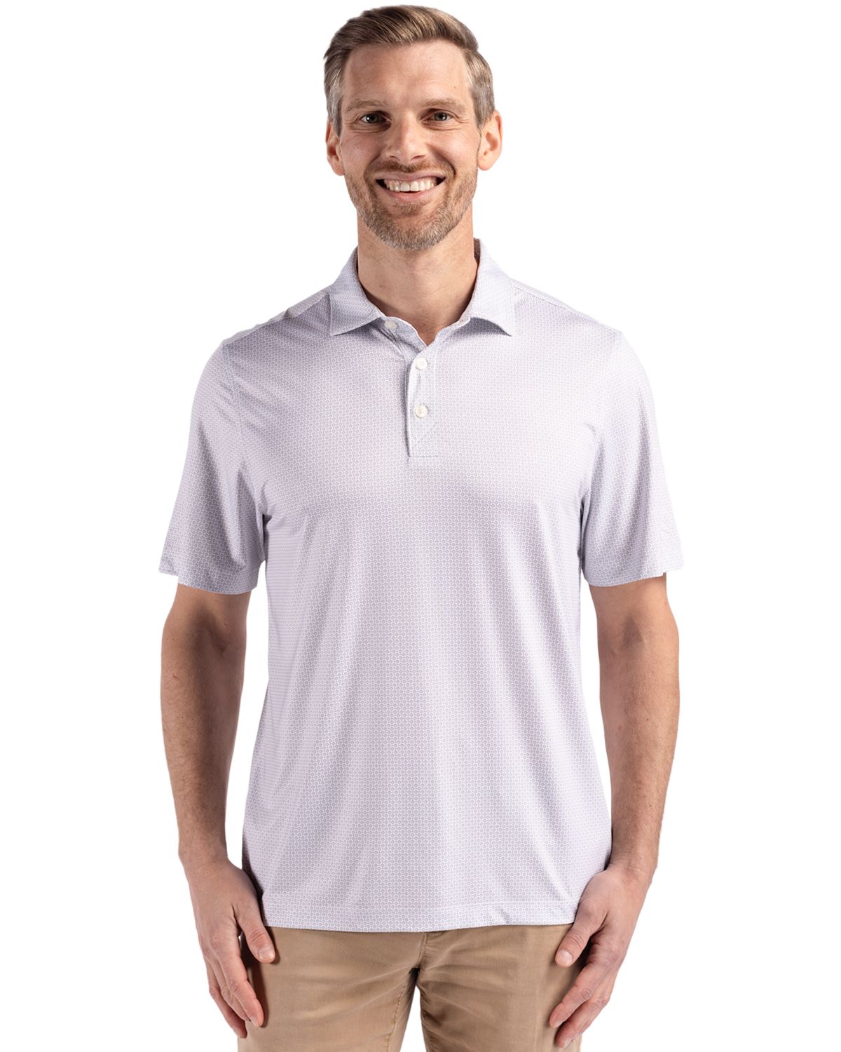 Cutter & Buck Pike Recycled Diamond Dot Print Mens Big & Tall Polo