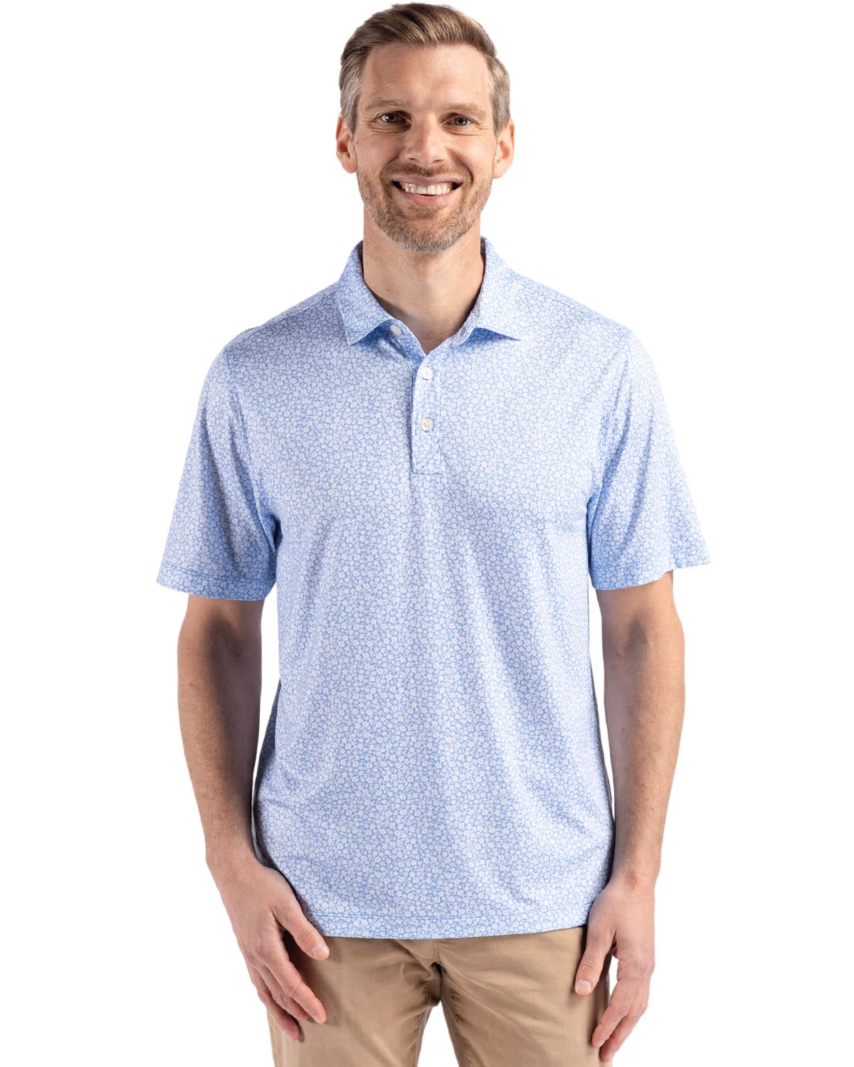 Cutter & Buck Pike Recycled Flora Print Mens Polo