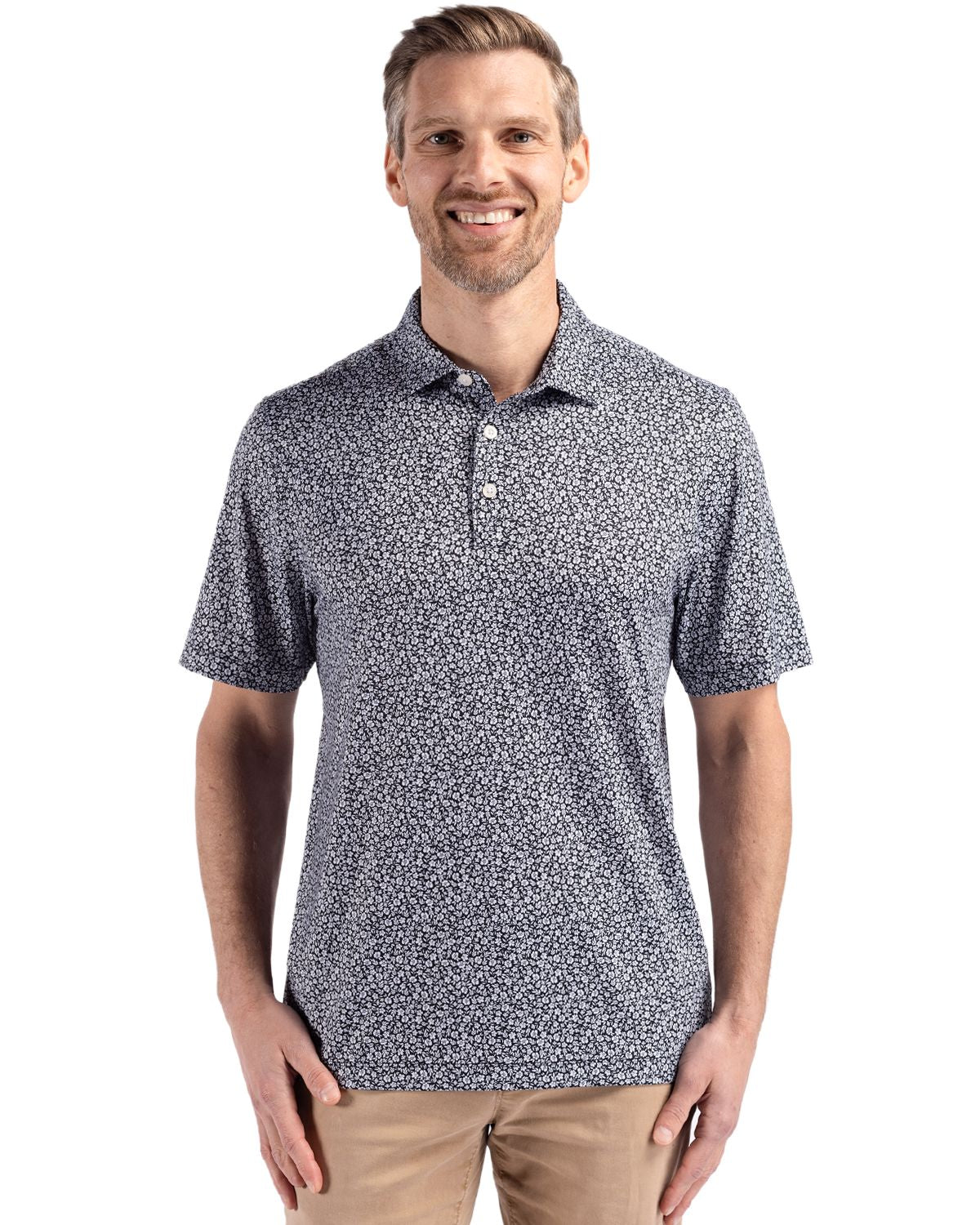 Cutter & Buck Pike Recycled Flora Print Mens Big & Tall Polo