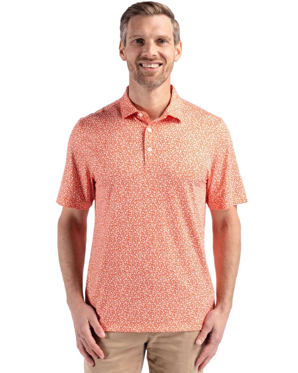 Cutter & Buck Pike Recycled Flora Print Mens Polo