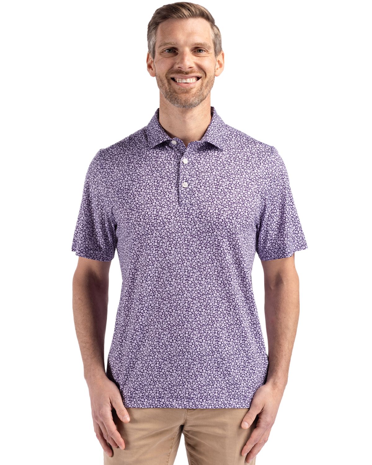 Cutter & Buck Pike Recycled Flora Print Mens Polo