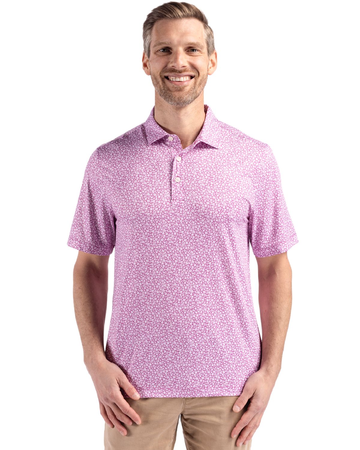 Cutter & Buck Pike Recycled Flora Print Mens Polo