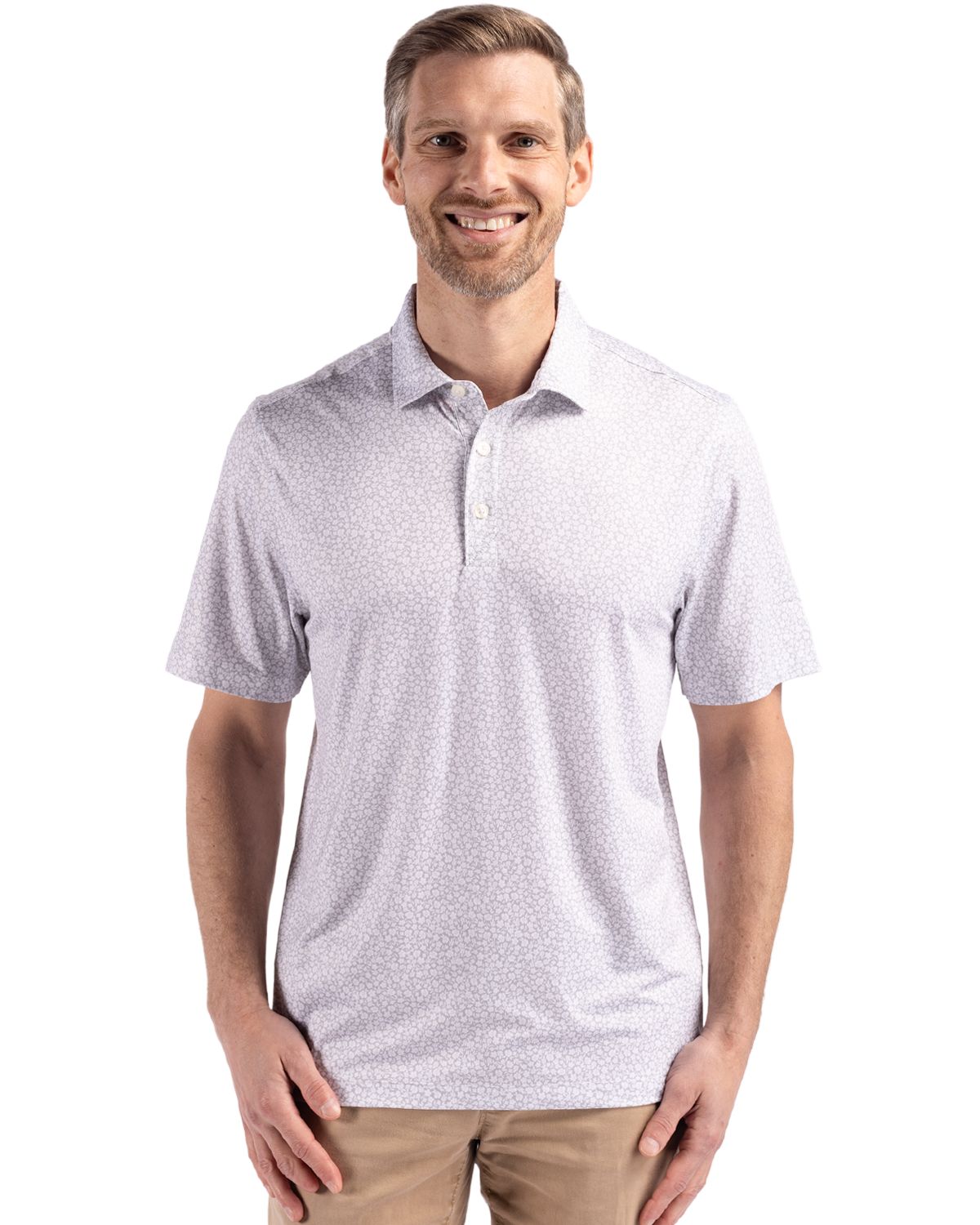 Cutter & Buck Pike Recycled Flora Print Mens Polo