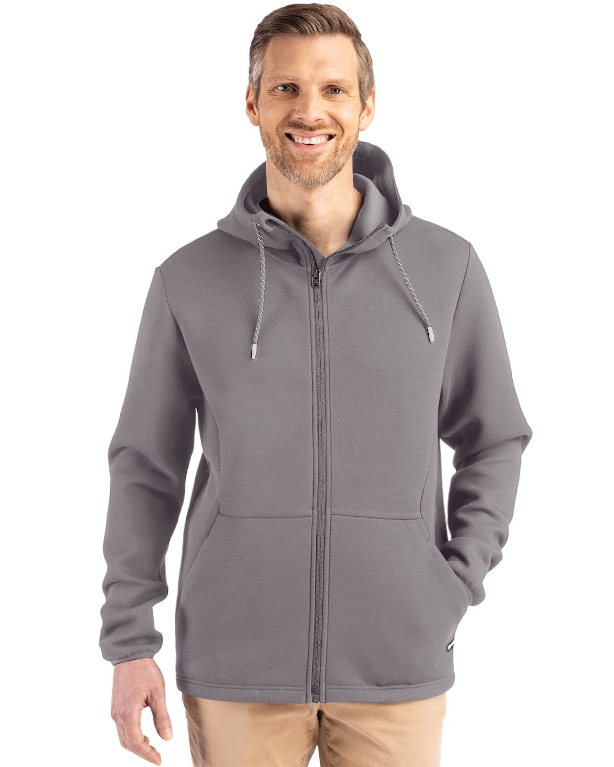 Cutter & Buck Roam Recycled Buttery-Soft Knit Mens Full Zip Hooded Jacket