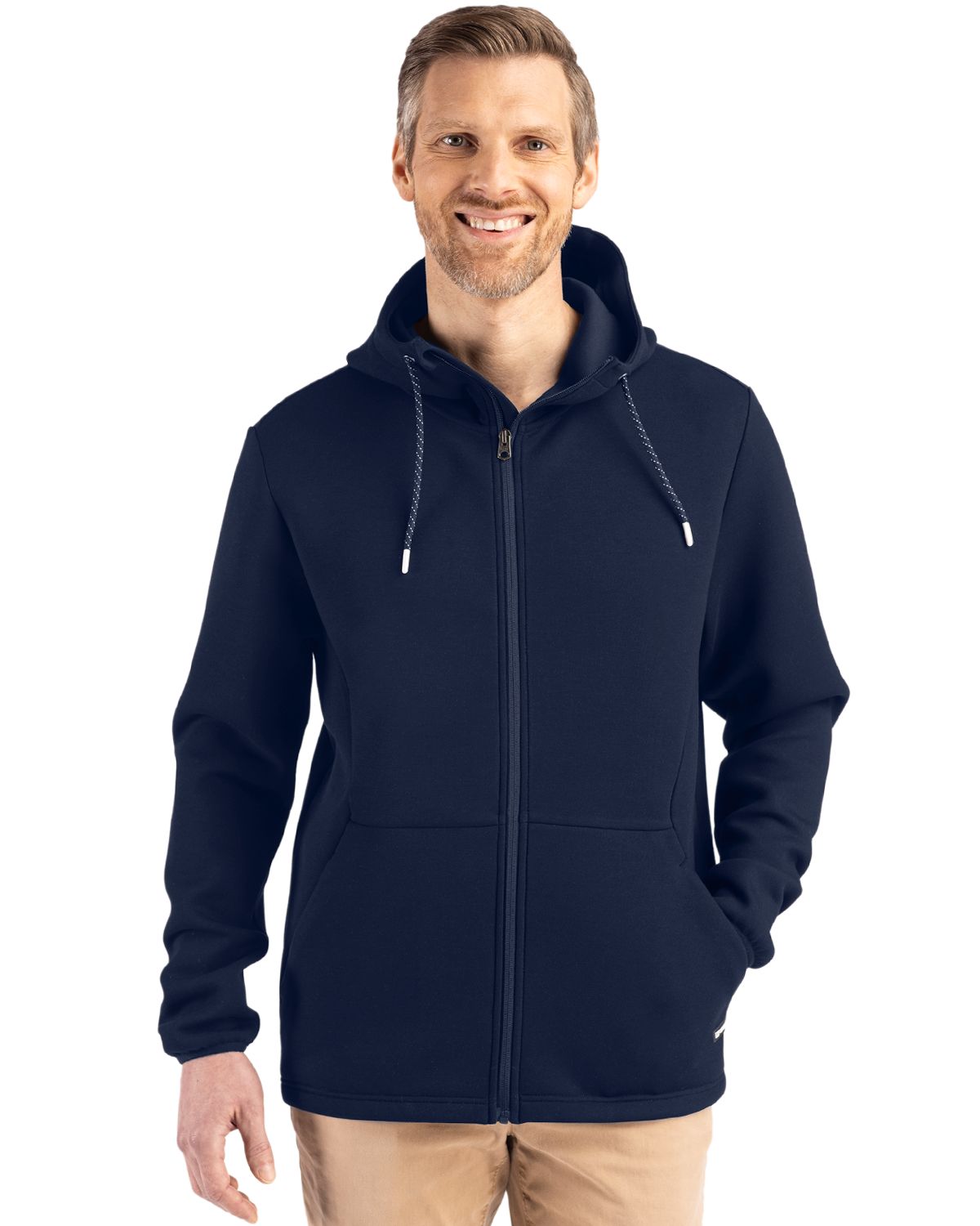Cutter & Buck Roam Recycled Buttery-Soft Knit Mens Full Zip Hooded Jacket