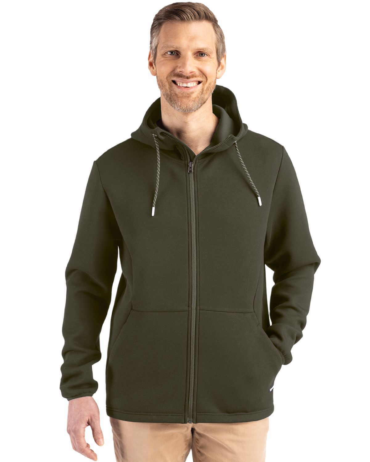Cutter & Buck Roam Recycled Buttery-Soft Knit Mens Full Zip Hooded Jacket