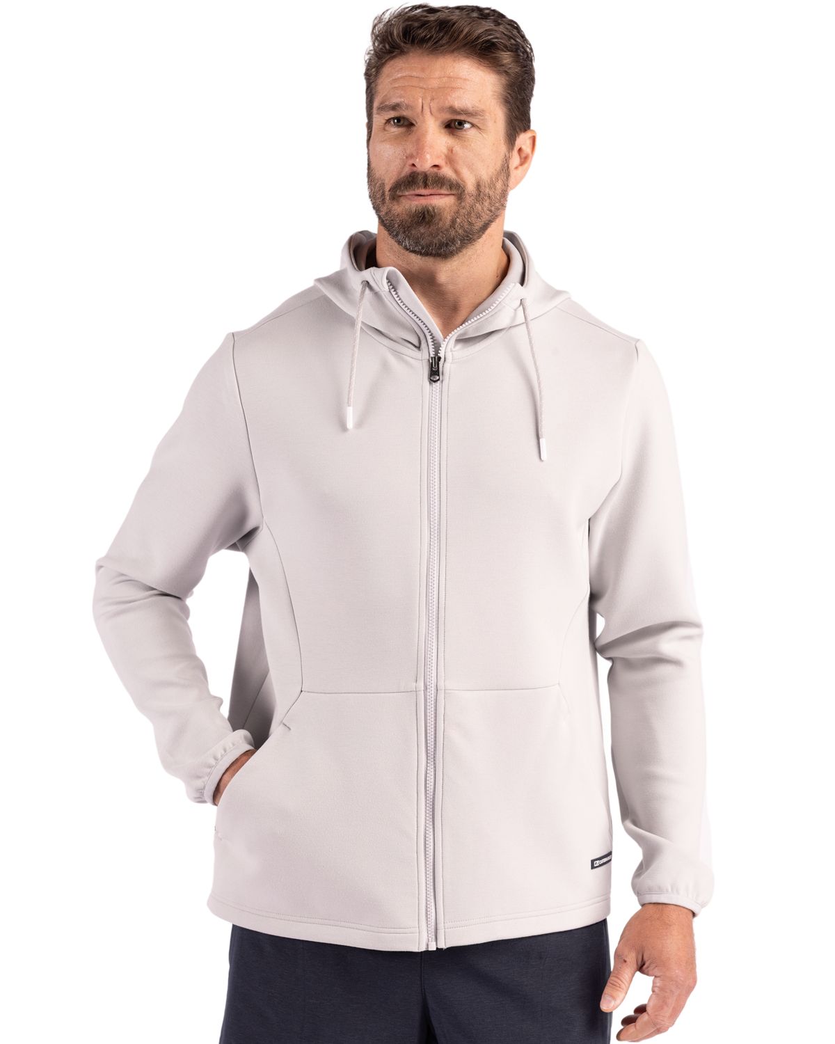 Cutter & Buck Roam Recycled Buttery-Soft Knit Mens Full Zip Hooded Jacket