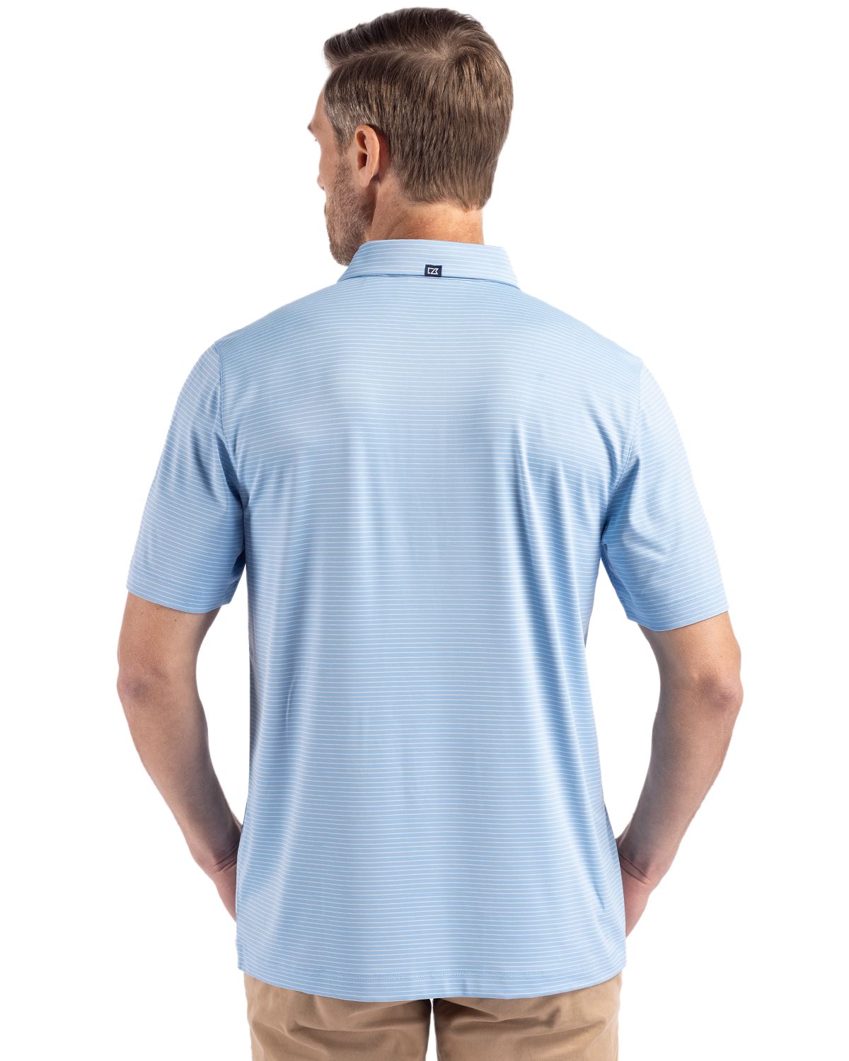 Cutter & Buck Forge Recycled Fine Line Stripe Four-Way Stretch Mens Polo