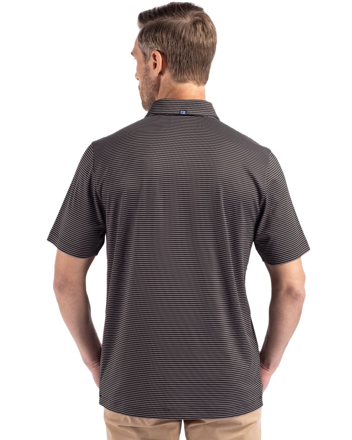 Cutter & Buck Forge Recycled Fine Line Stripe Four-Way Stretch Mens Polo