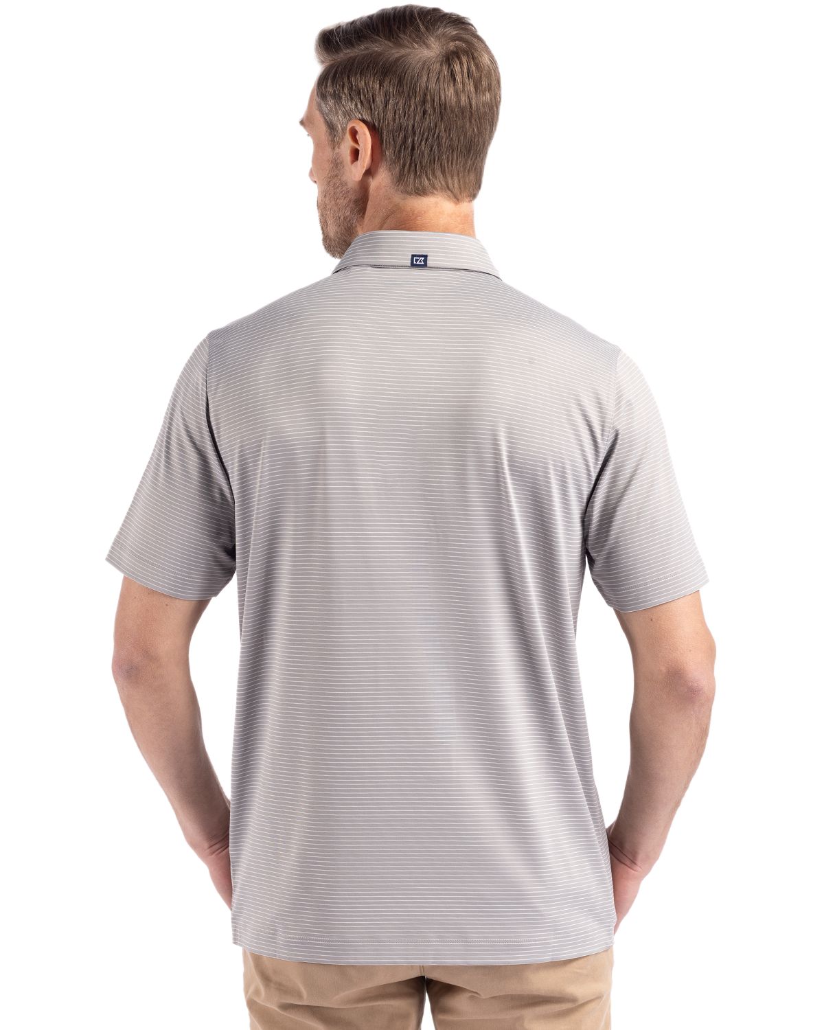 Cutter & Buck Forge Recycled Fine Line Stripe Four-Way Stretch Mens Polo