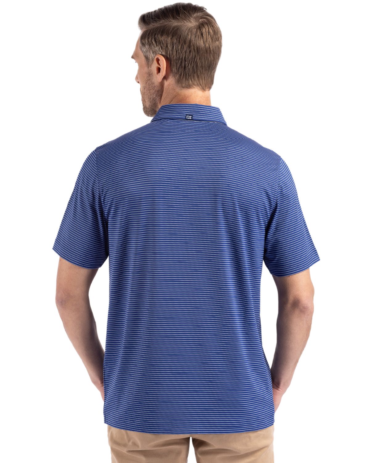 Cutter & Buck Forge Recycled Fine Line Stripe Four-Way Stretch Mens Polo