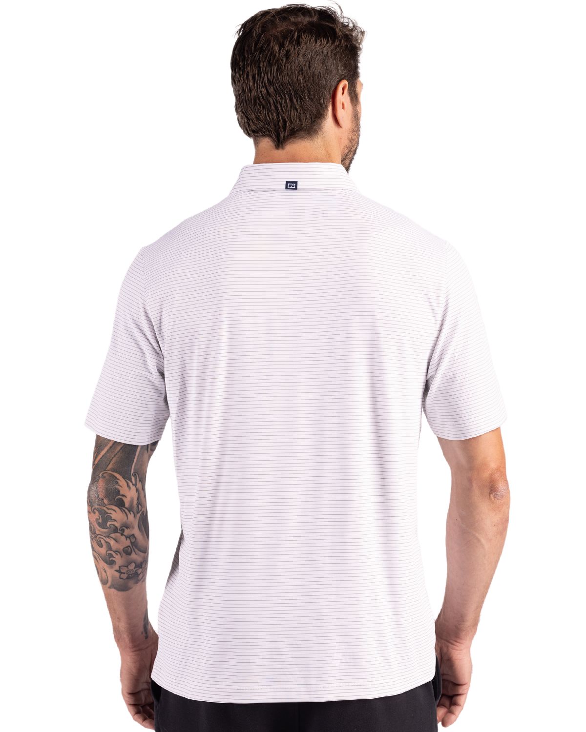 Cutter & Buck Forge Recycled Fine Line Stripe Four-Way Stretch Mens Polo