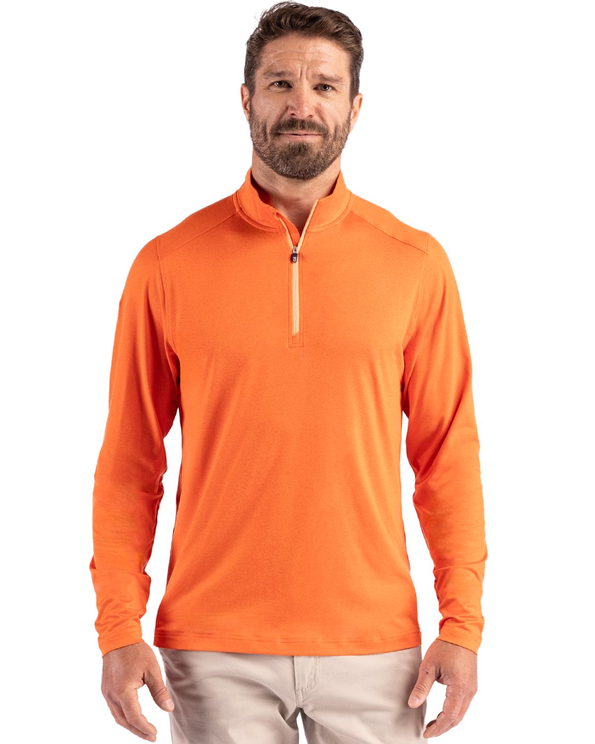 Cutter & Buck Coastline Recycled Double Peached Mens Quarter Zip Pullover