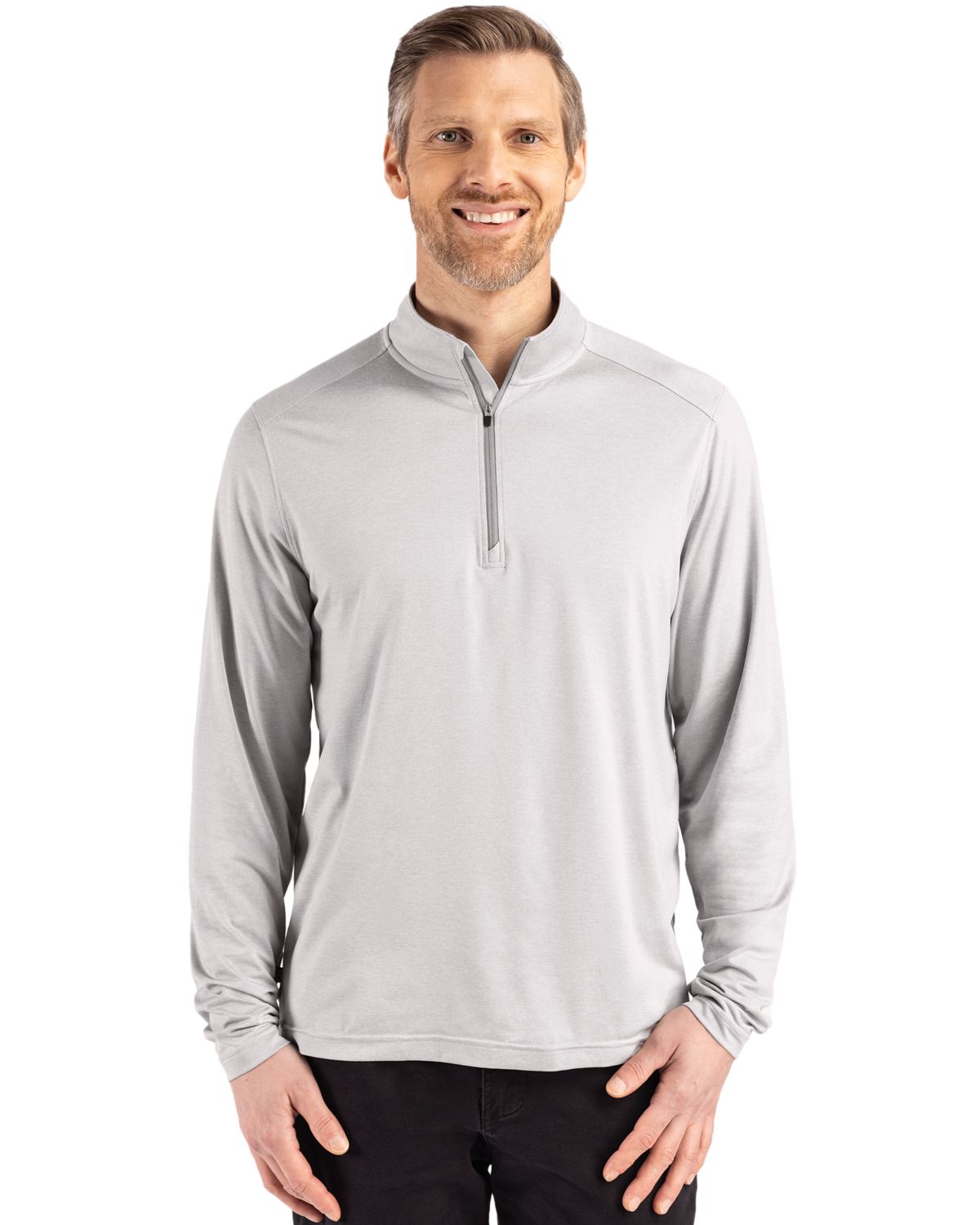 Cutter & Buck Coastline Recycled Double Peached Mens Quarter Zip Pullover