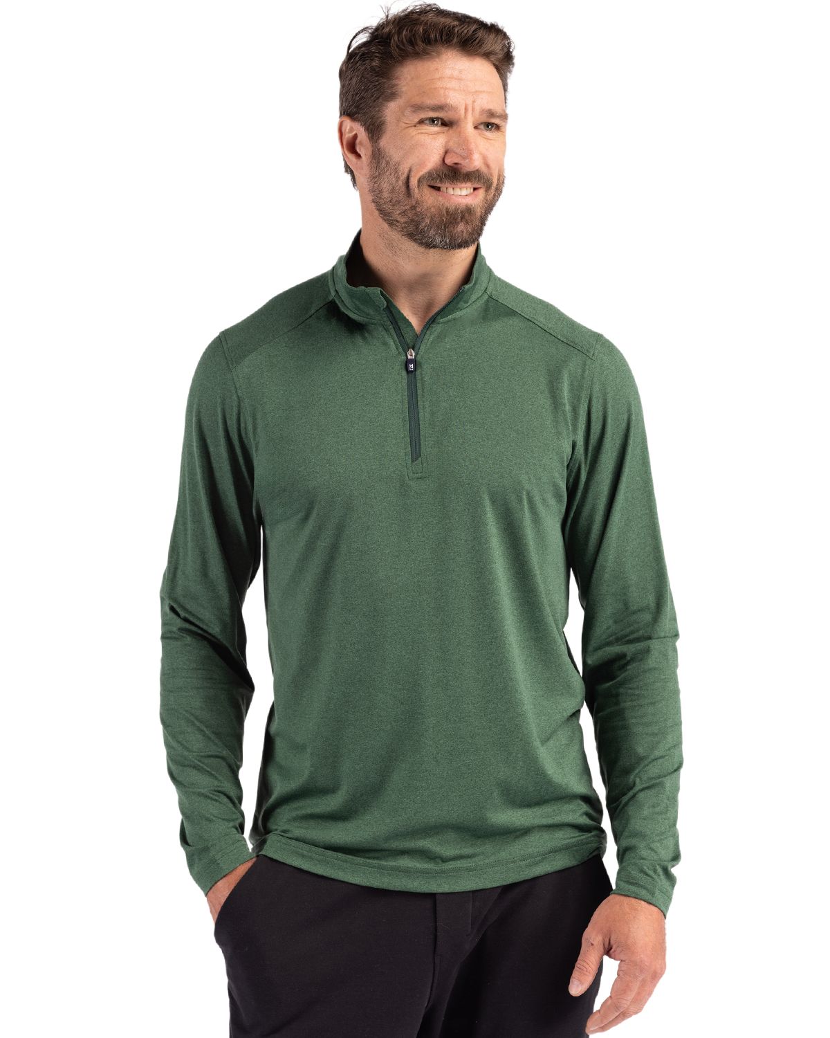 Cutter & Buck Coastline Recycled Double Peached Mens Quarter Zip Pullover