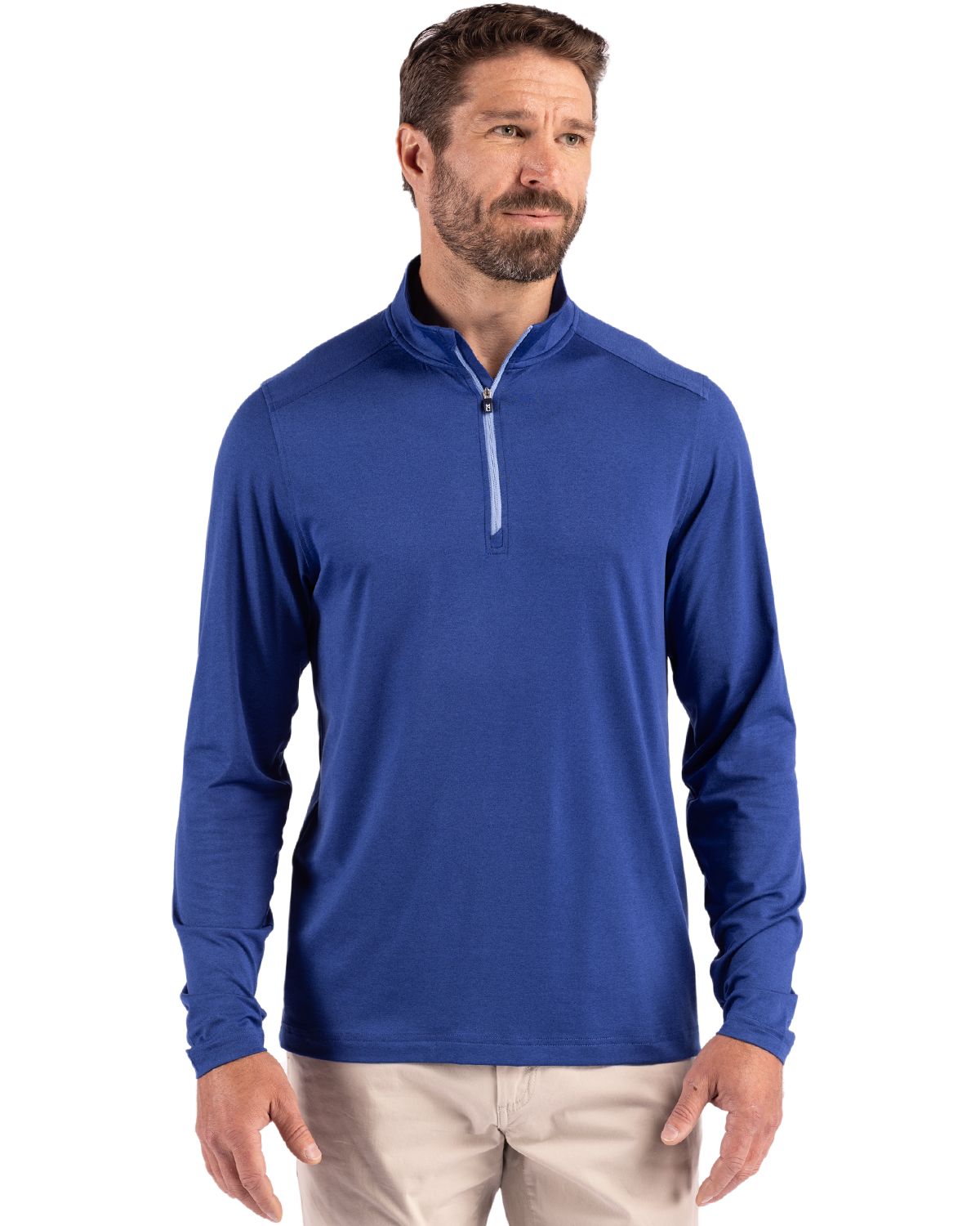 Cutter & Buck Coastline Recycled Double Peached Mens Quarter Zip Pullover