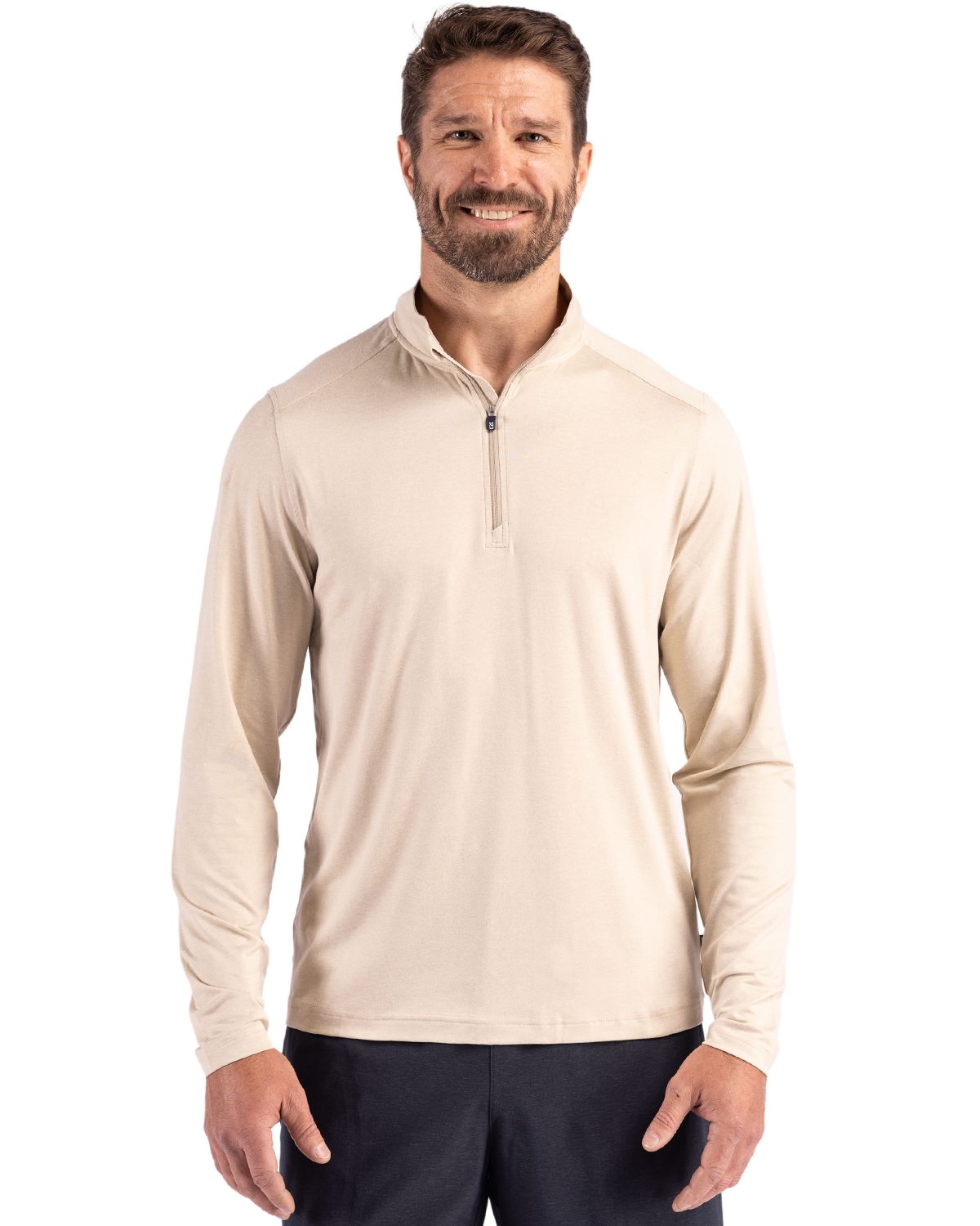 Cutter & Buck Coastline Recycled Double Peached Mens Quarter Zip Pullover