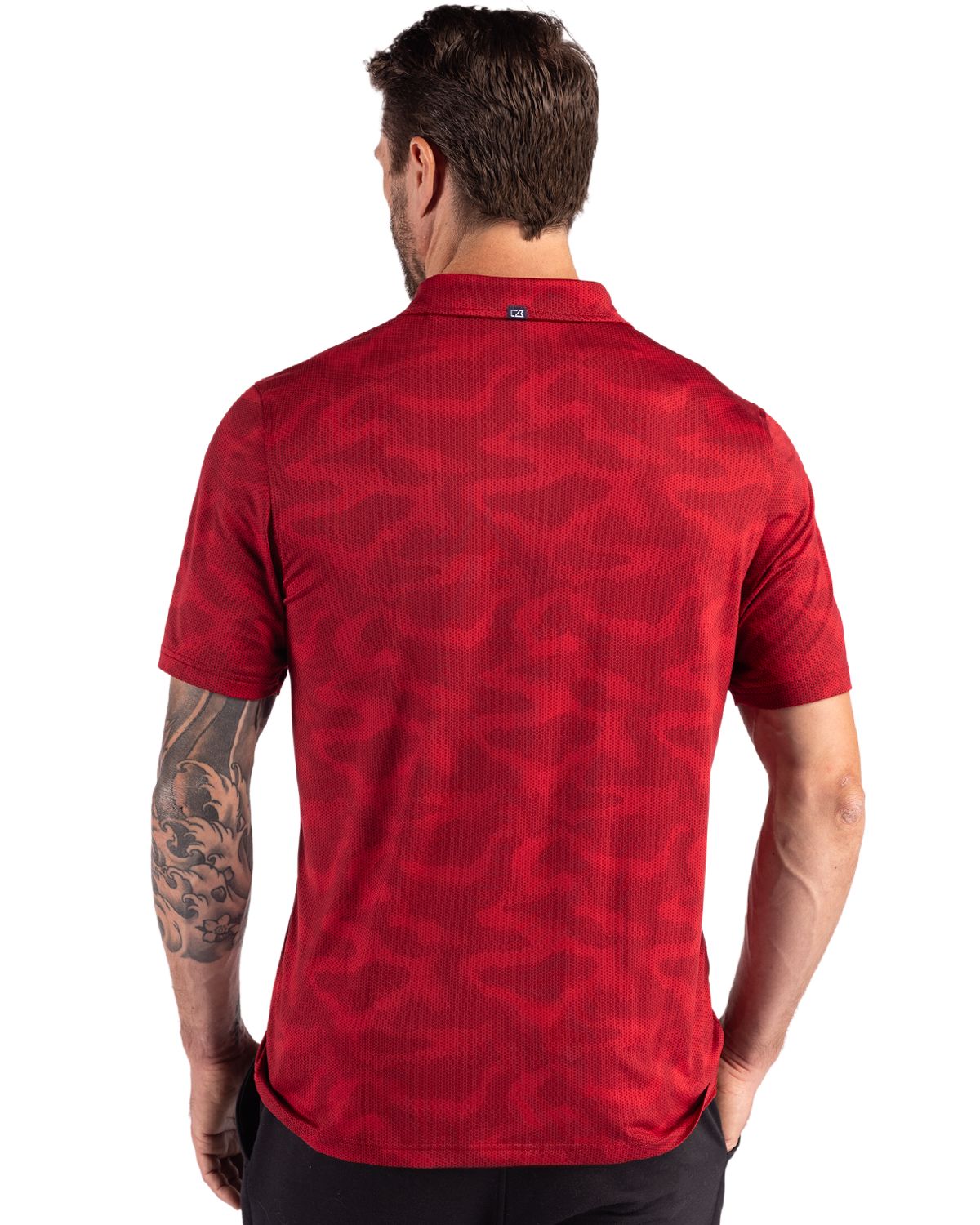Cutter & Buck Coastline Recycled Double Peached Camo Print Mens Polo