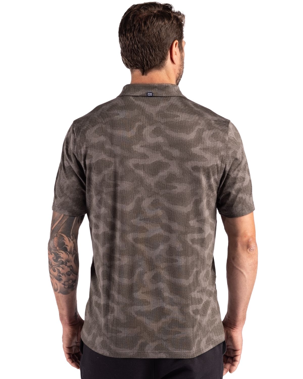 Cutter & Buck Coastline Recycled Double Peached Camo Print Mens Polo