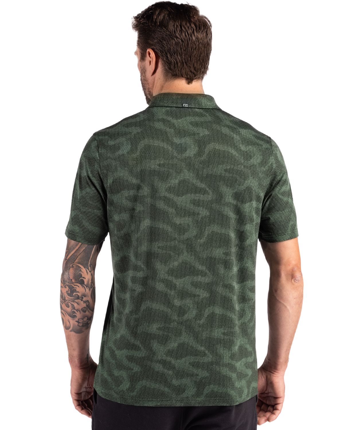 Cutter & Buck Coastline Recycled Double Peached Camo Print Mens Polo