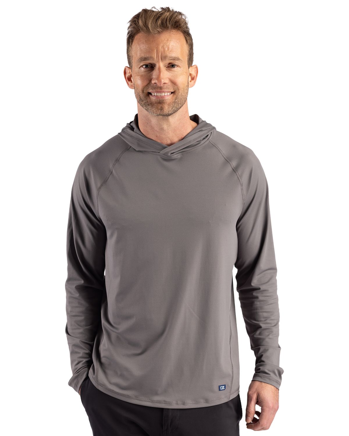 Cutter & Buck Prospect Recycled Featherlight Stretch Mens Hooded Pullover