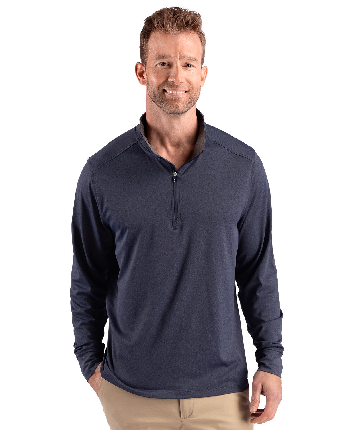Cutter & Buck Forge Recycled Four-Way Stretch Mens Big & Tall Quarter Zip Pullover