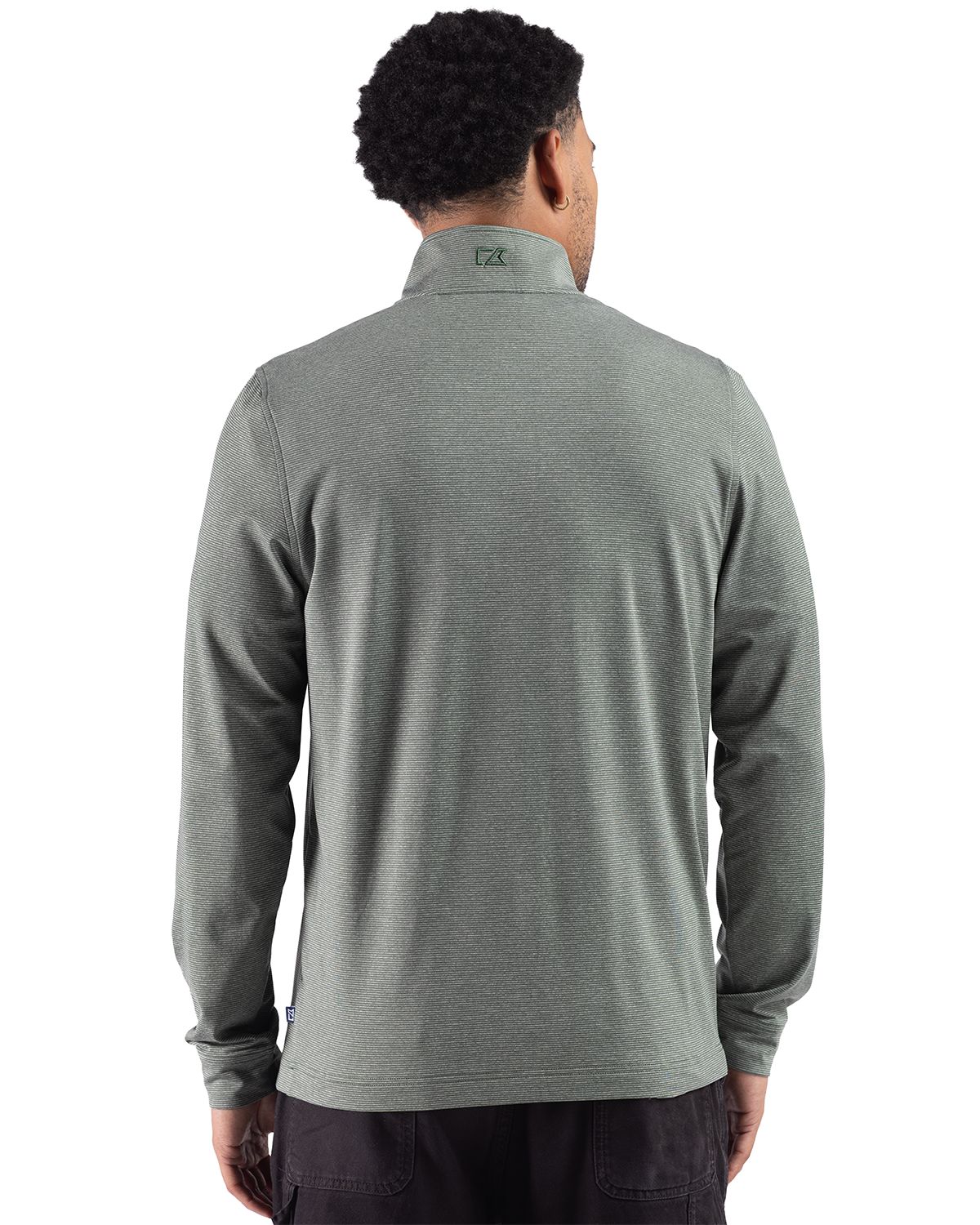 Cutter & Buck Adapt Recycled Soft Knit Stripe Mens Quarter Zip Pullover