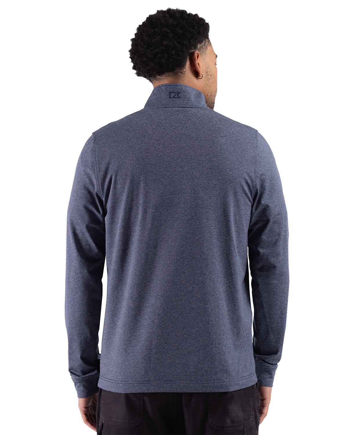 Cutter & Buck Adapt Recycled Soft Knit Stripe Mens Quarter Zip Pullover