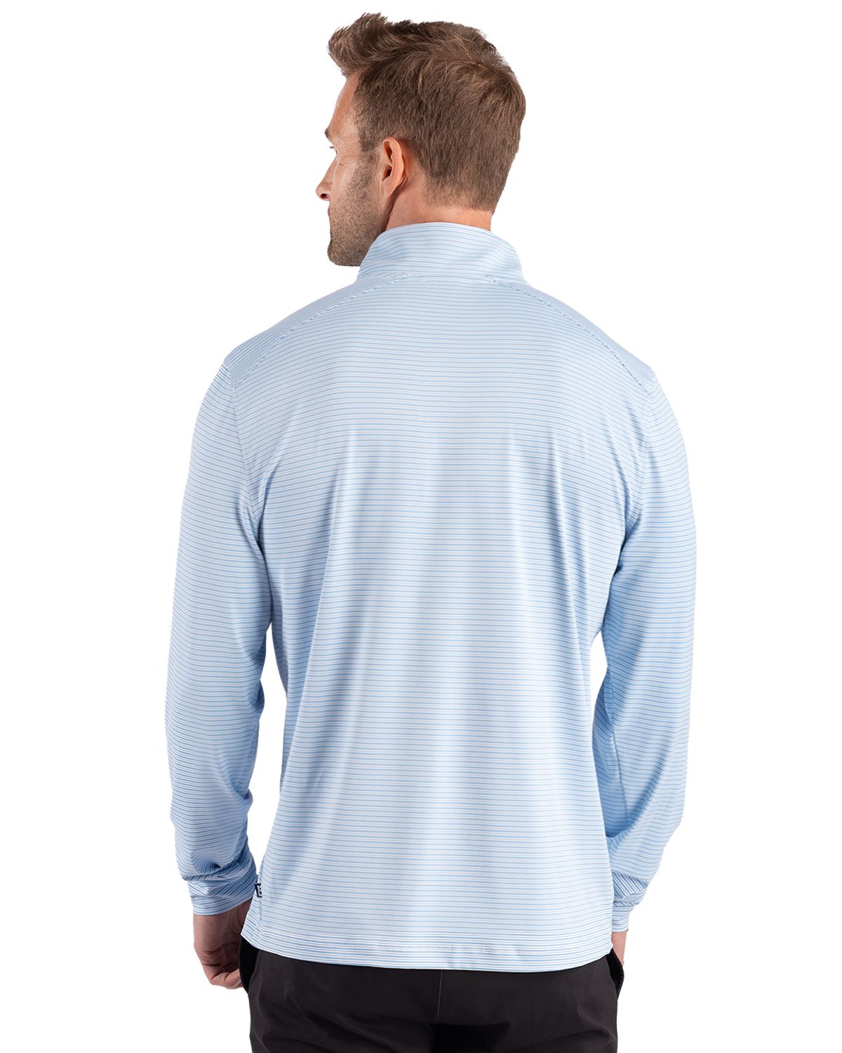 Cutter & Buck Forge Recycled Double Stripe Four-Way Stretch Mens Quarter Zip Pullover