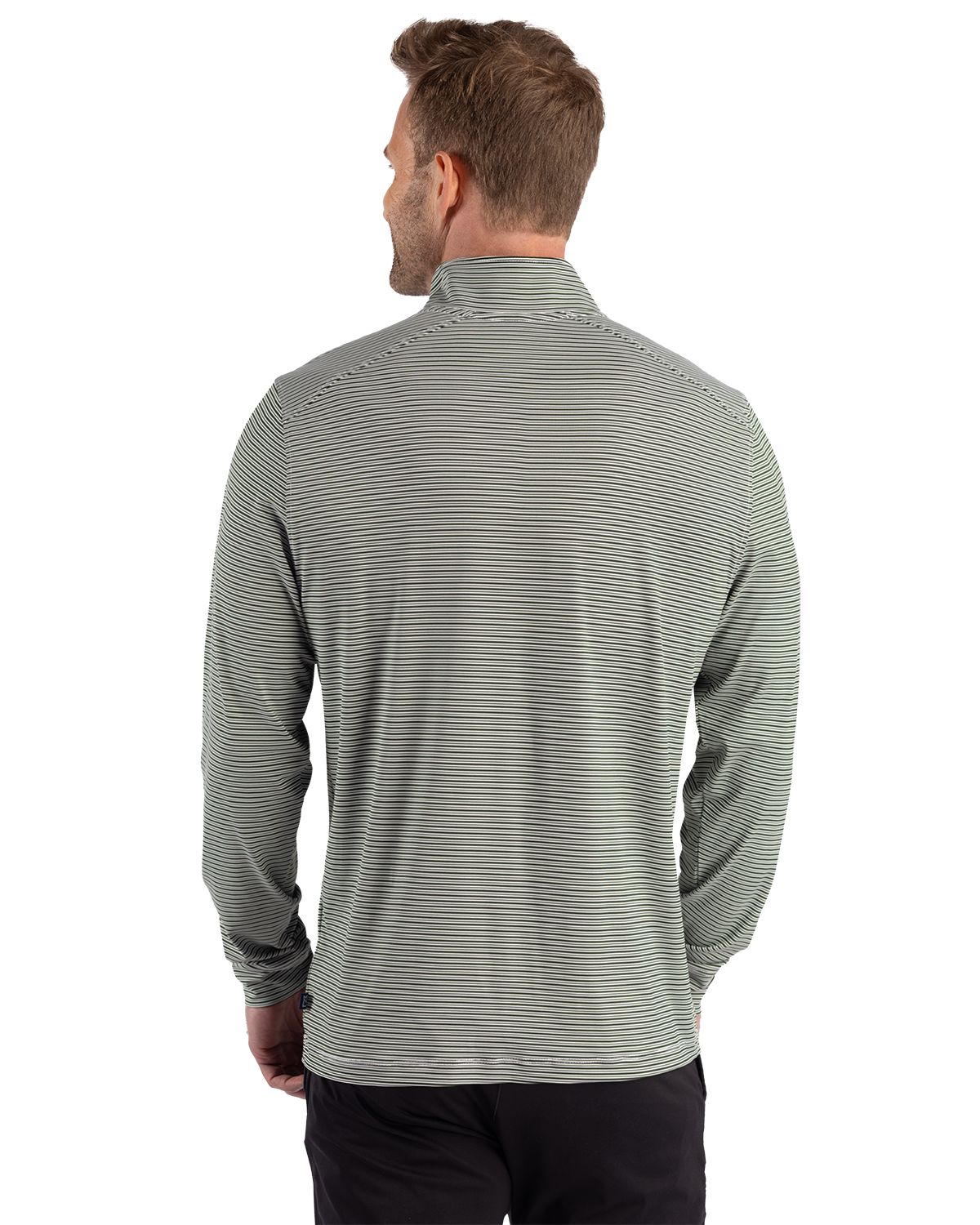 Cutter & Buck Forge Recycled Double Stripe Four-Way Stretch Mens Quarter Zip Pullover