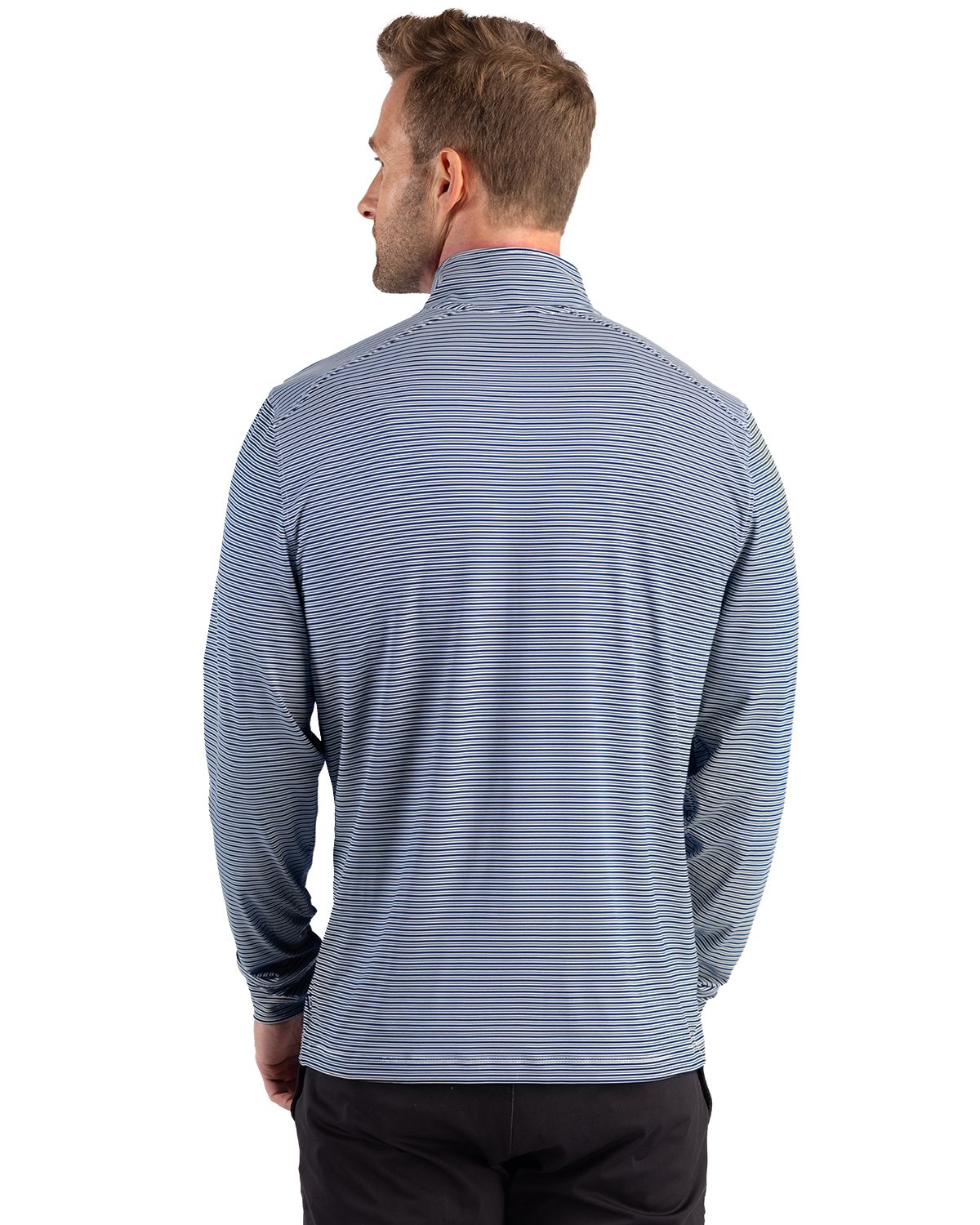 Cutter & Buck Forge Recycled Double Stripe Four-Way Stretch Mens Quarter Zip Pullover