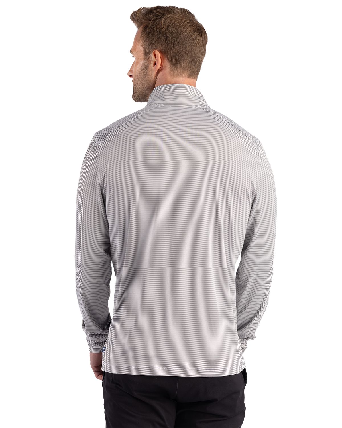 Cutter & Buck Forge Recycled Double Stripe Four-Way Stretch Mens Quarter Zip Pullover