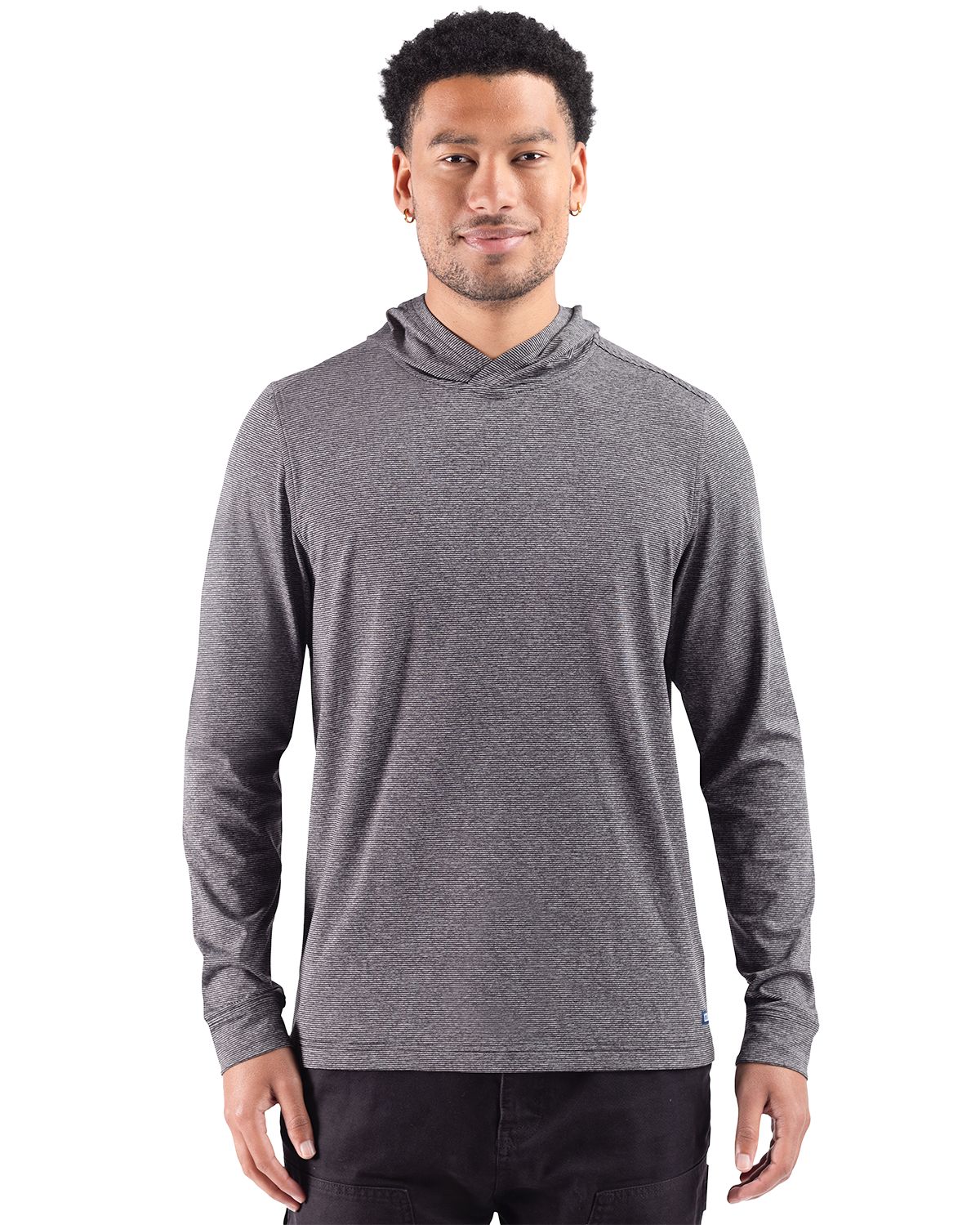 Cutter & Buck Adapt Recycled Soft Knit Stripe Mens Big & Tall Hooded Pullover