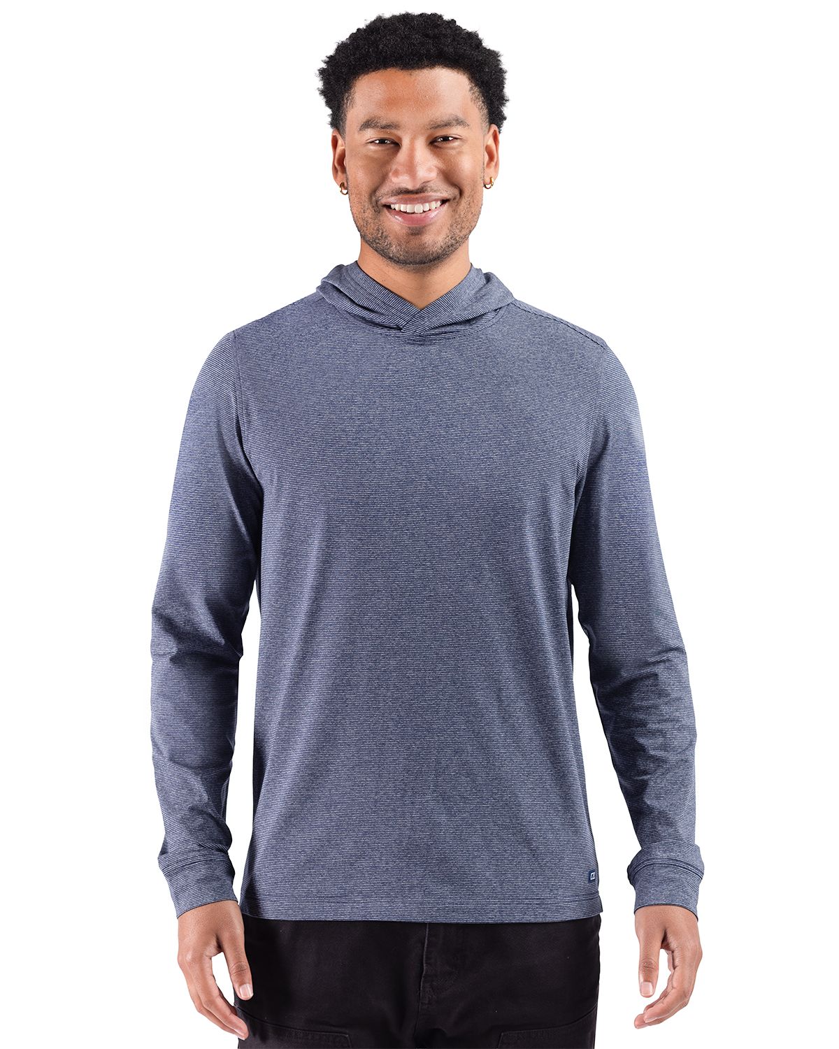 Cutter & Buck Adapt Recycled Soft Knit Stripe Mens Hooded Pullover