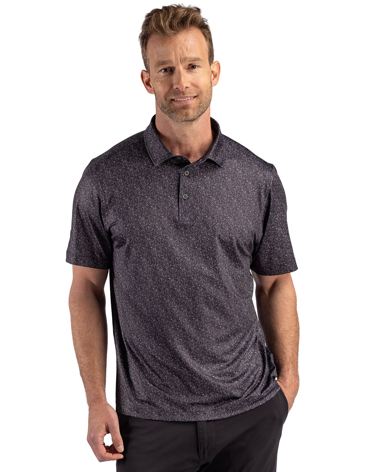 Cutter & Buck Pike Recycled Fern Print Mens Polo