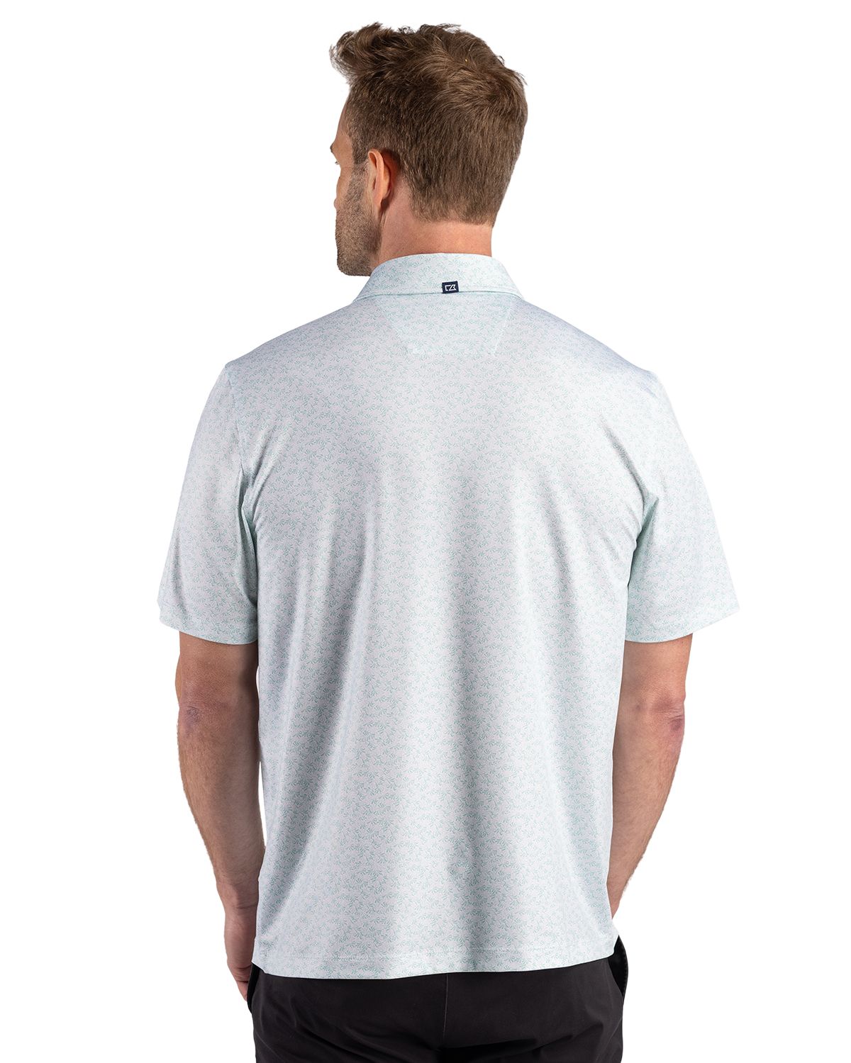 Cutter & Buck Pike Recycled Fern Print Mens Polo