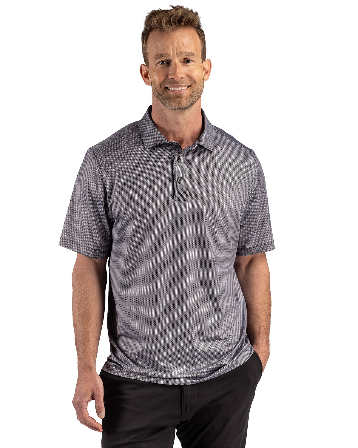 Cutter & Buck Pike Recycled Lattice Print Mens Big & Tall Polo