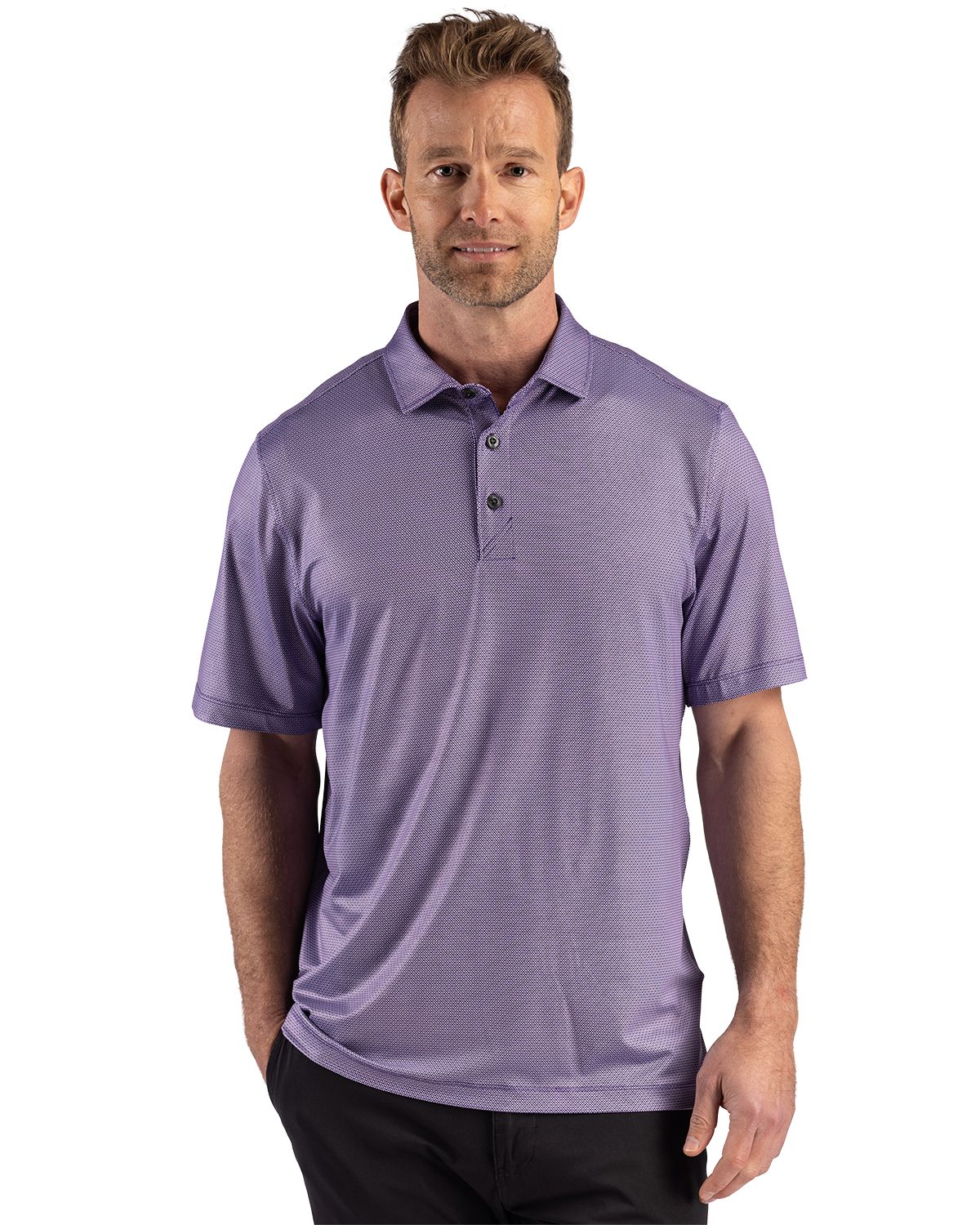 Cutter & Buck Pike Recycled Lattice Print Mens Polo