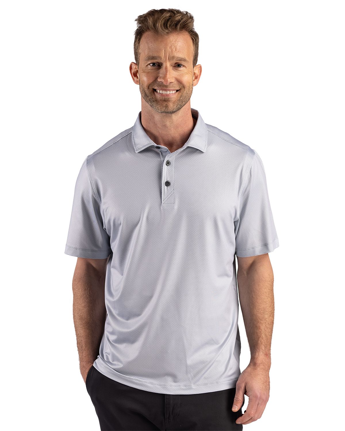 Cutter & Buck Pike Recycled Lattice Print Mens Polo