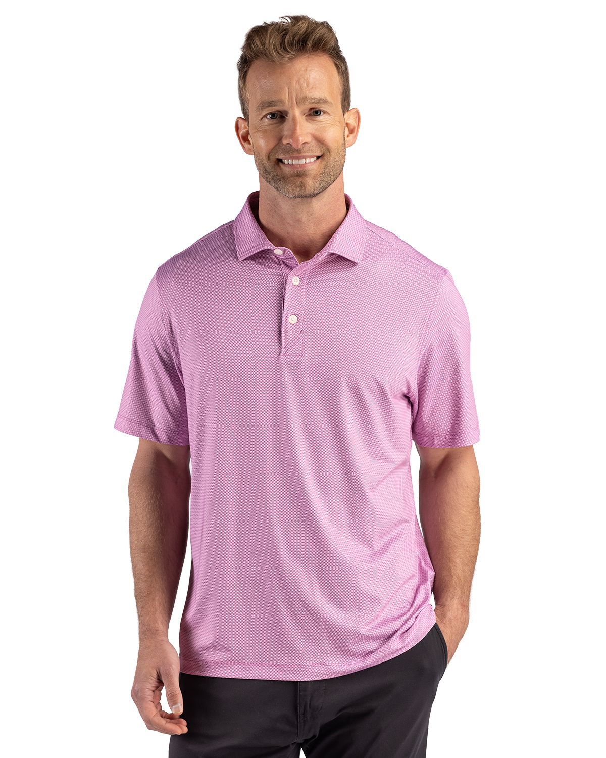Cutter & Buck Pike Recycled Lattice Print Mens Polo