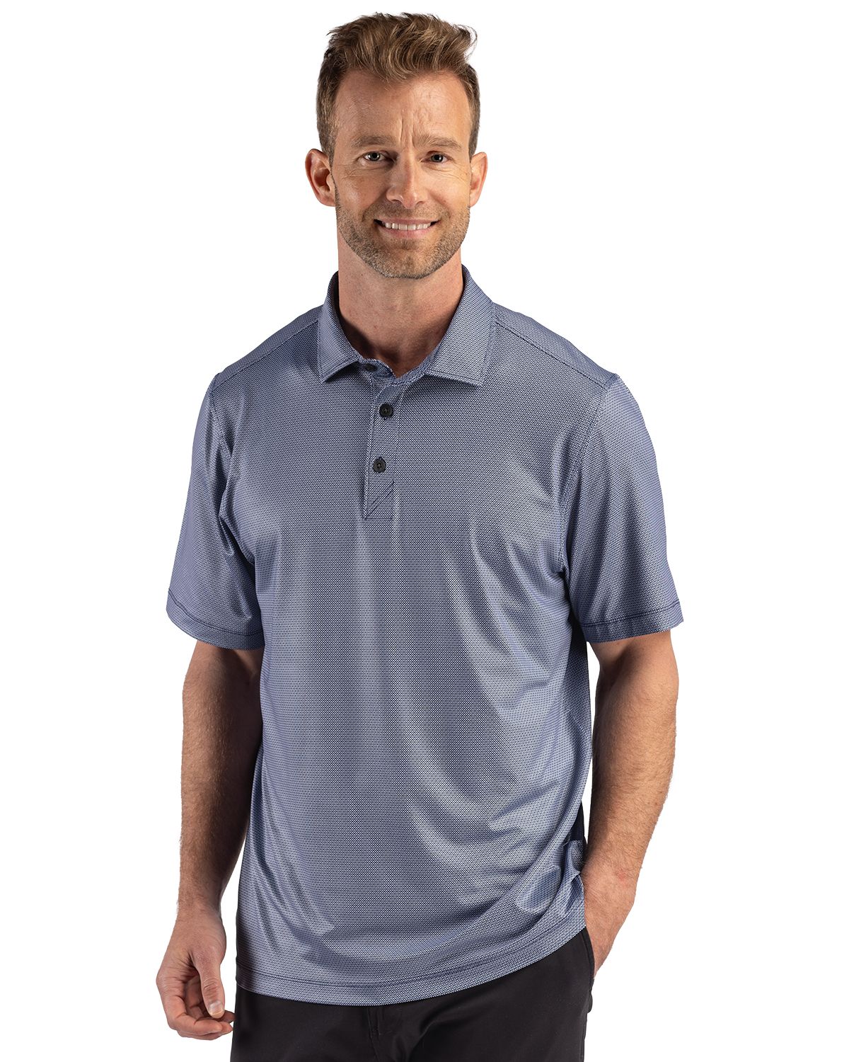 Cutter & Buck Pike Recycled Lattice Print Mens Big & Tall Polo